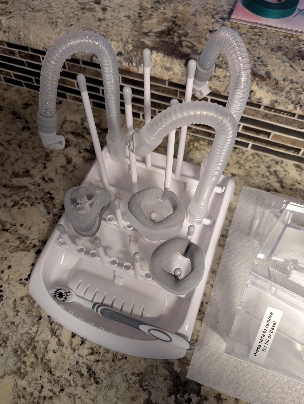 Munchkin Fold Baby Bottle Drying Rack - Compact Design Folds Flat for Easy Storage, White/Grey customer photo 2