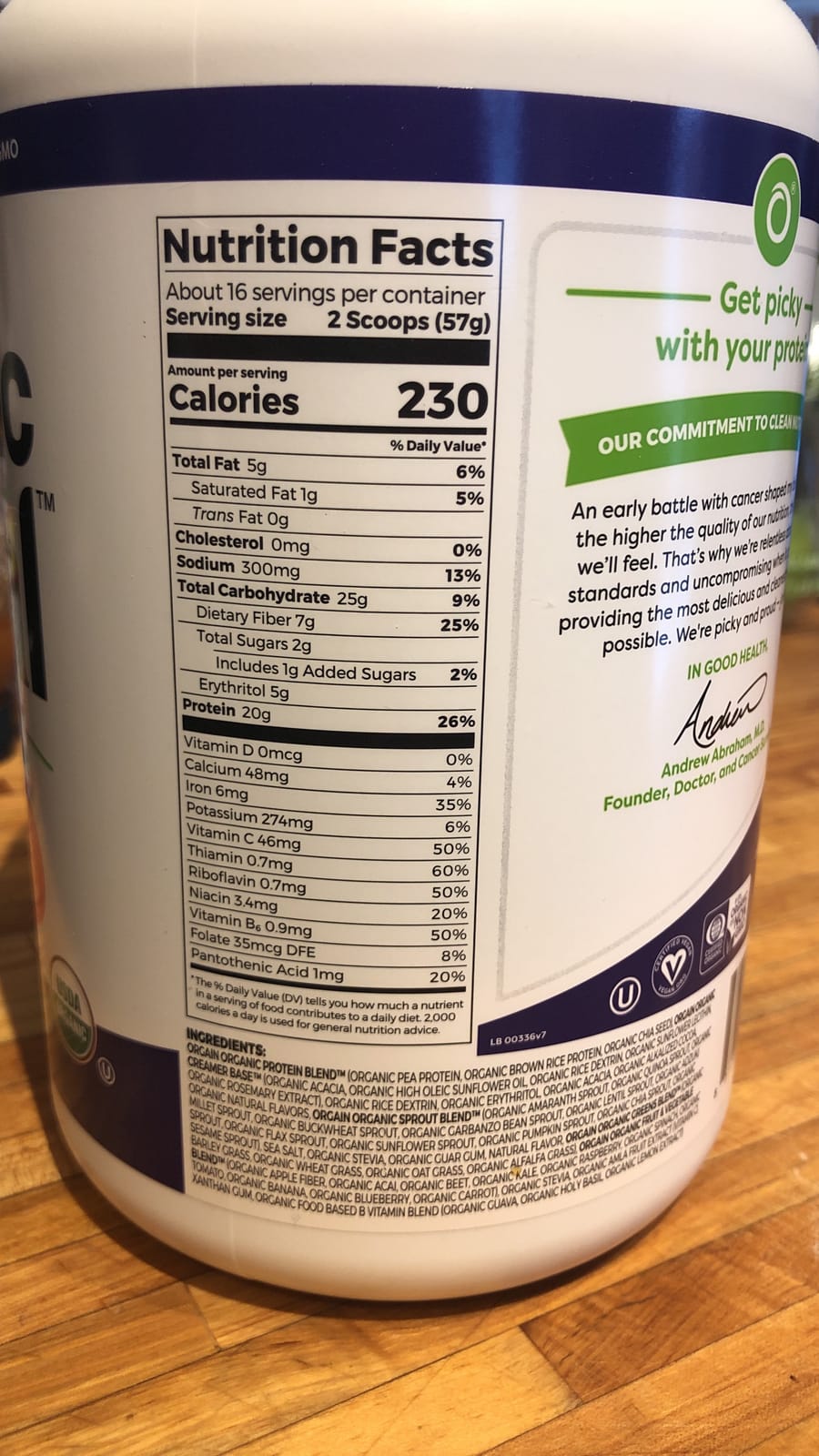 Orgain Organic 20g Meal Protein Powder, Vegan, Chocolate Fudge, 2.01 lb customer photo 1