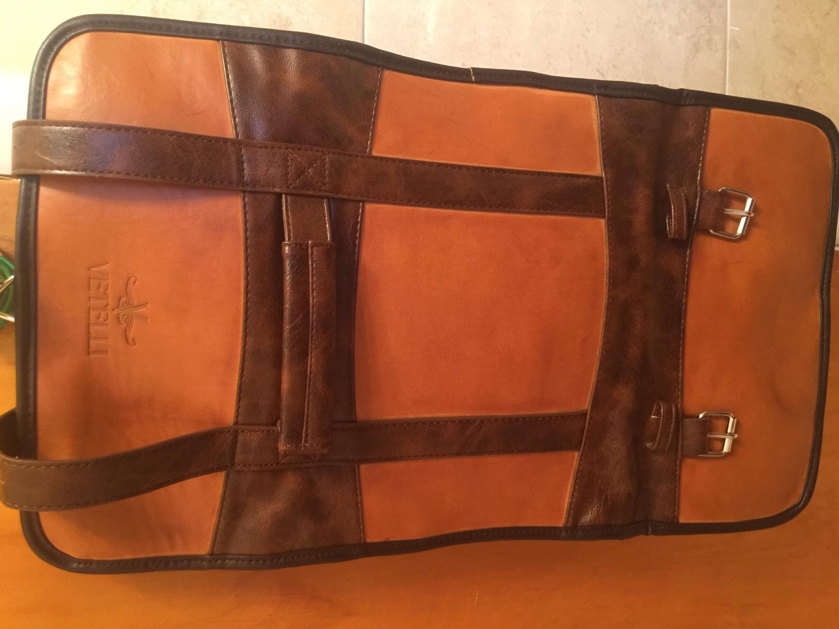Vetelli Leather Toiletry Bag for Men - Water Resistant, 2 Zippered Internal Pockets, 2 Snap-Fastened Internal Pockets, and Hanging Hook. customer photo 1