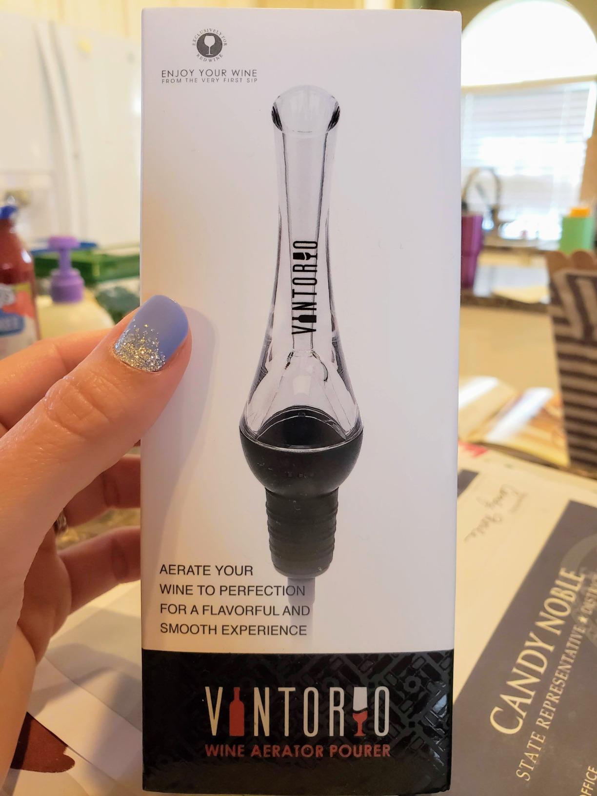 Vintorio Wine Aerator Pourer - Premium Aerating Pourer and Decanter Spout (Black) customer photo 2