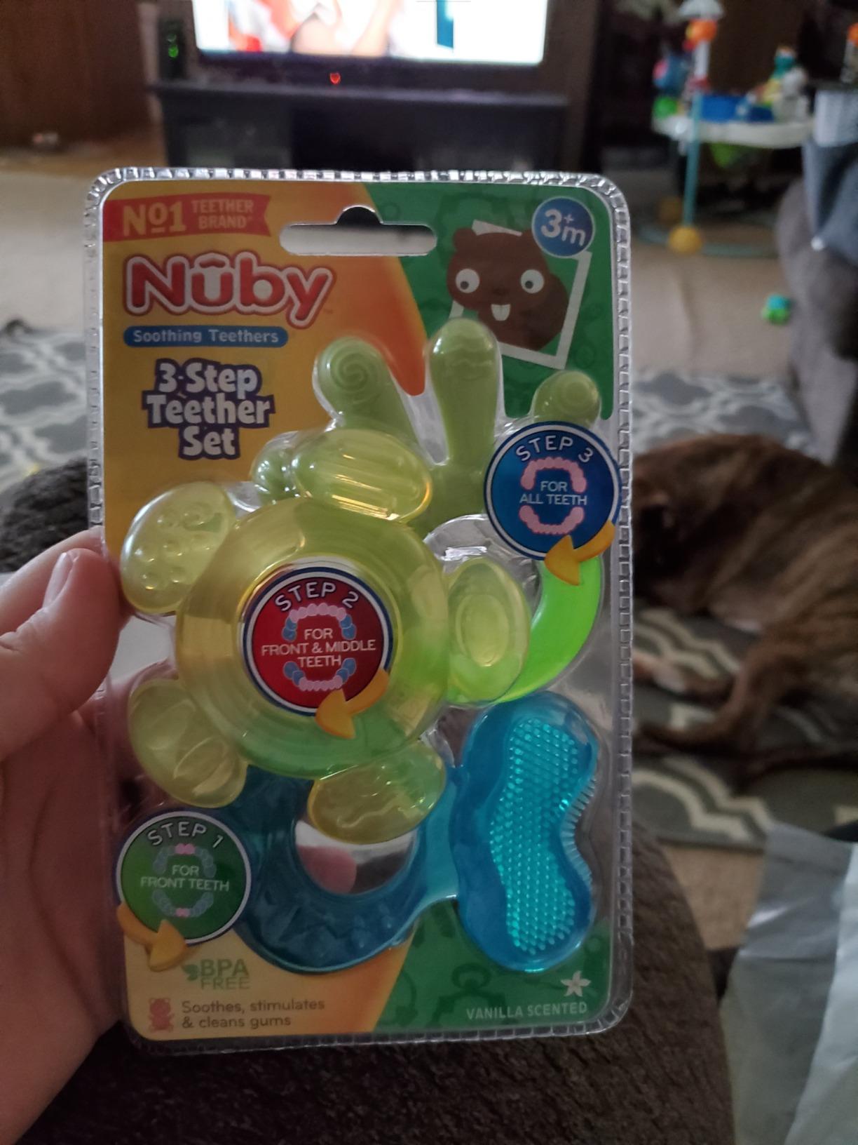 Nuby 3 Step Soothing Teether 3 Piece Set- Boy customer photo 2