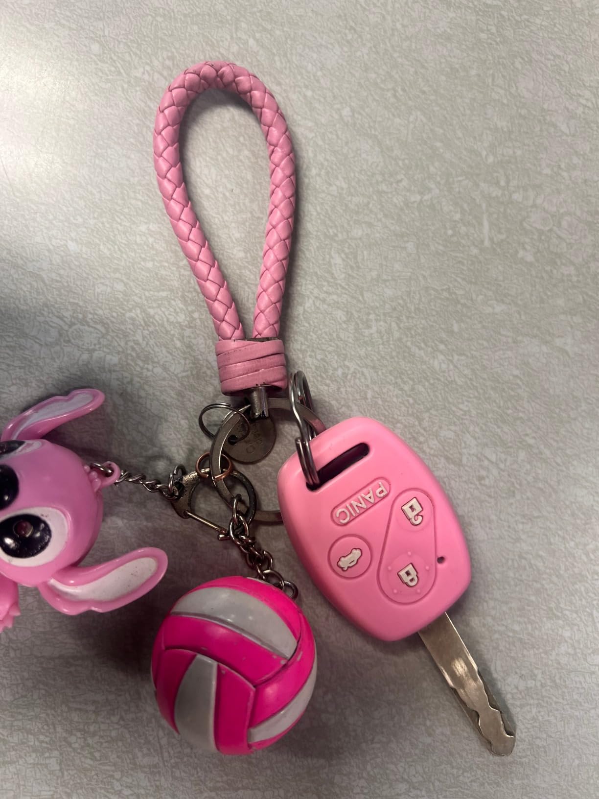 Tandem Sport Volleyball Key Chain - Mini Volleyball On Key Ring - Pink and White Volleyball Keychain for Backpacks, Gym Bags, Purses - Volleyball Themed Party Supplies - Gift for Volleyball Players customer photo 1