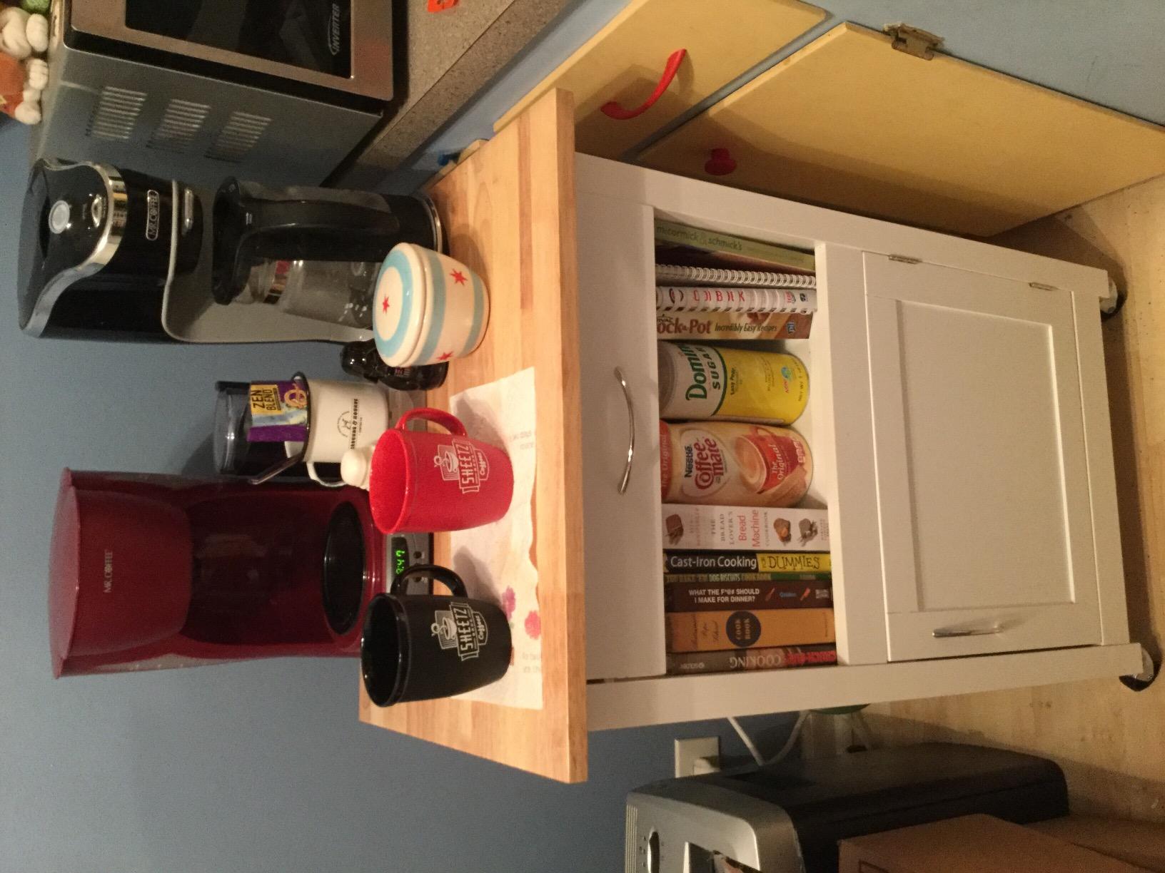 eHemco Kitchen Island Cart on Wheels, White Base customer photo 1