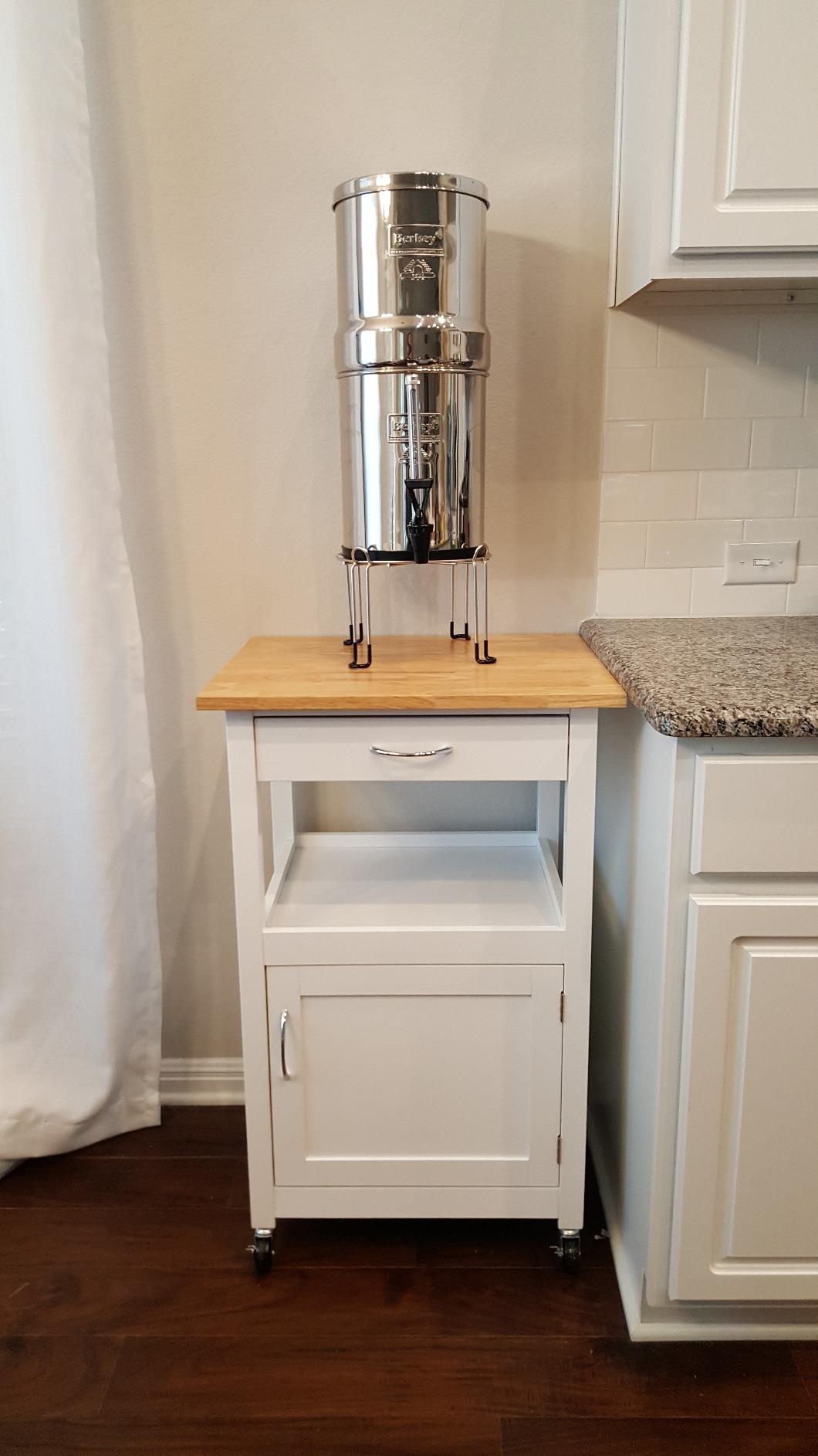 eHemco Kitchen Island Cart on Wheels, White Base customer photo 2
