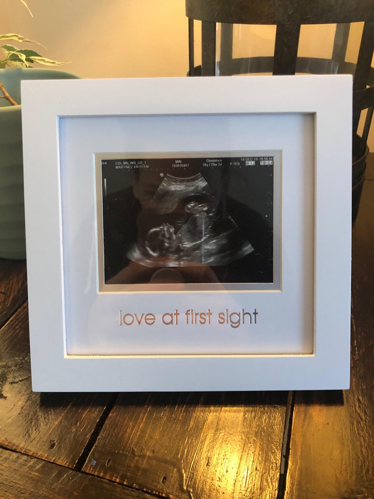 Pearhead Love At First Sight Sonogram Picture Frame, White customer photo 1