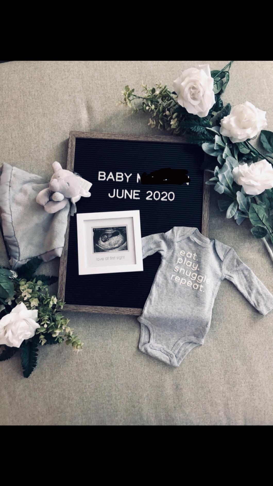 Pearhead Love At First Sight Sonogram Picture Frame, White customer photo 2