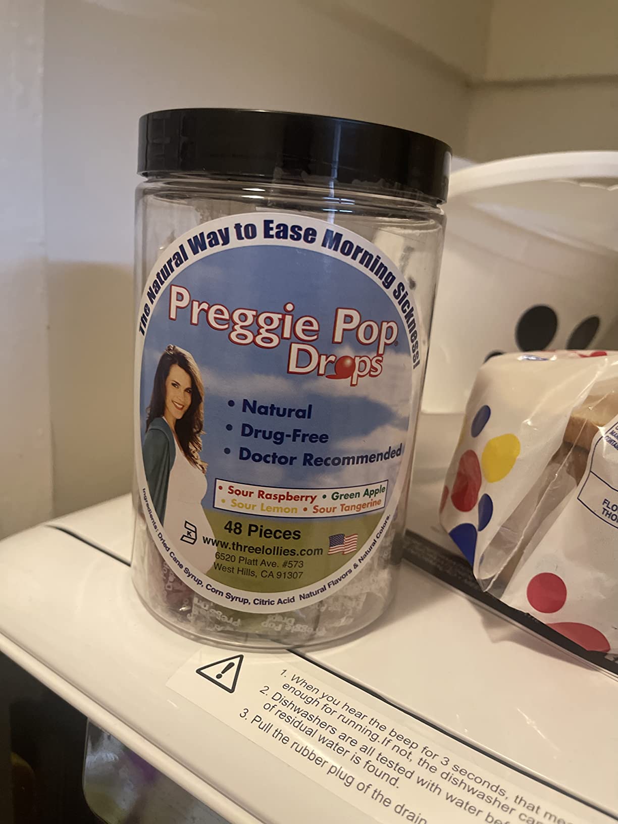 Three Lollies Preggie Pop Drops - 48 Lozenges - Ease Morning Sickness During Pregnancy, Made with Essential Oils & Fruit Extracts - Natural Lozenges for Nausea, Lemon, Tangerine, Raspberry & Apple customer photo 2