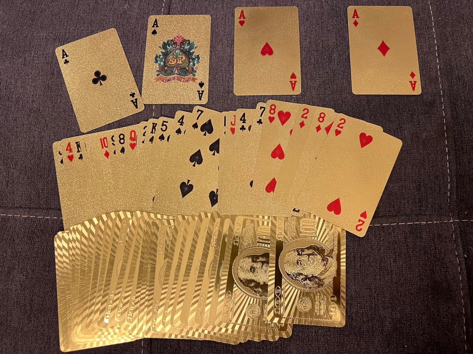 Luxury 24K Gold Foil Poker Playing Cards Deck of Cards with Wooden Gift Box, Premium Waterproof Poker Cards for Party and Card Decks Game, Standard Size customer photo 2