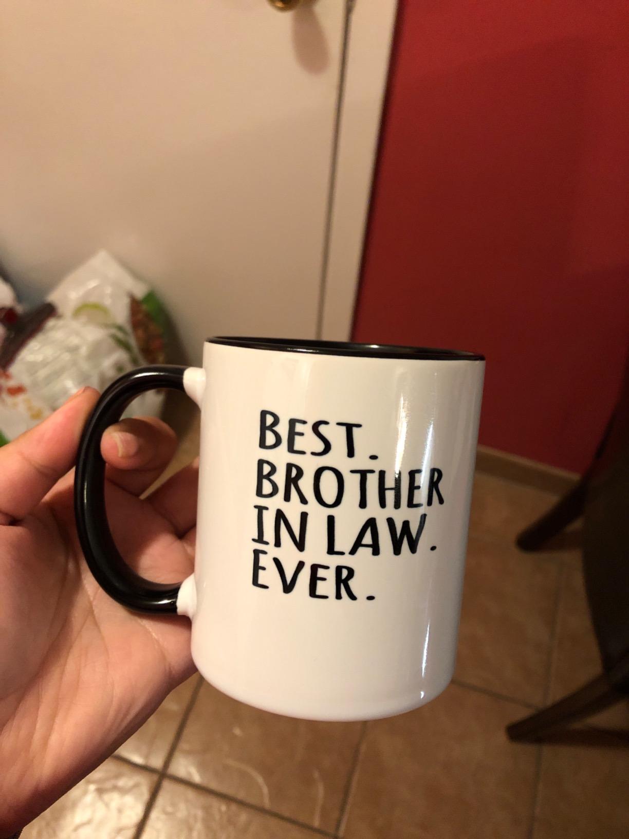 3dRose Ceramic Best Brother in Law Ever Mug, 1 Count (Pack of 1), Black customer photo 1