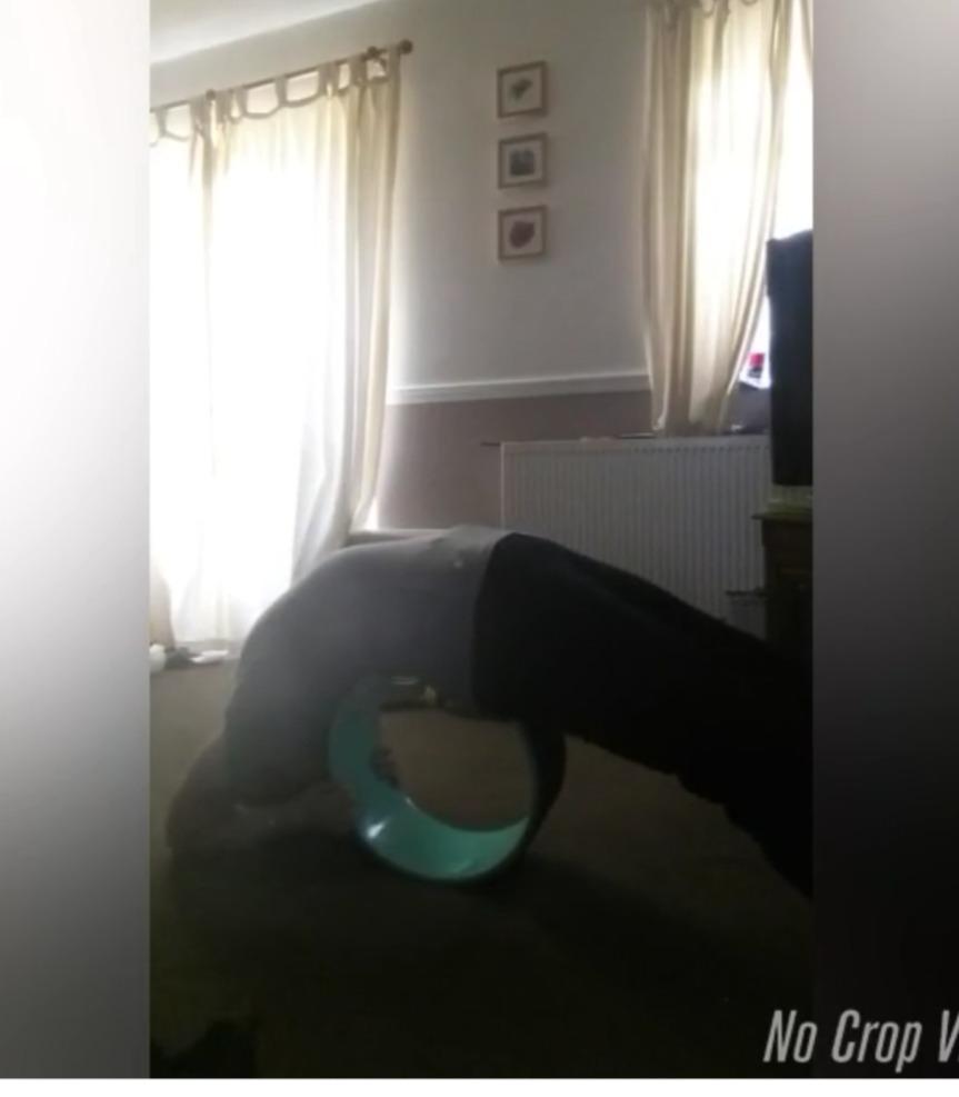 Dharma Yoga Wheel Basic - Spine Roller and Back Ring, Stretches Ligaments, Muscles with Foam Padding for Deeper Poses | Yogic Stretching and Alignment with Circle Design customer photo 1