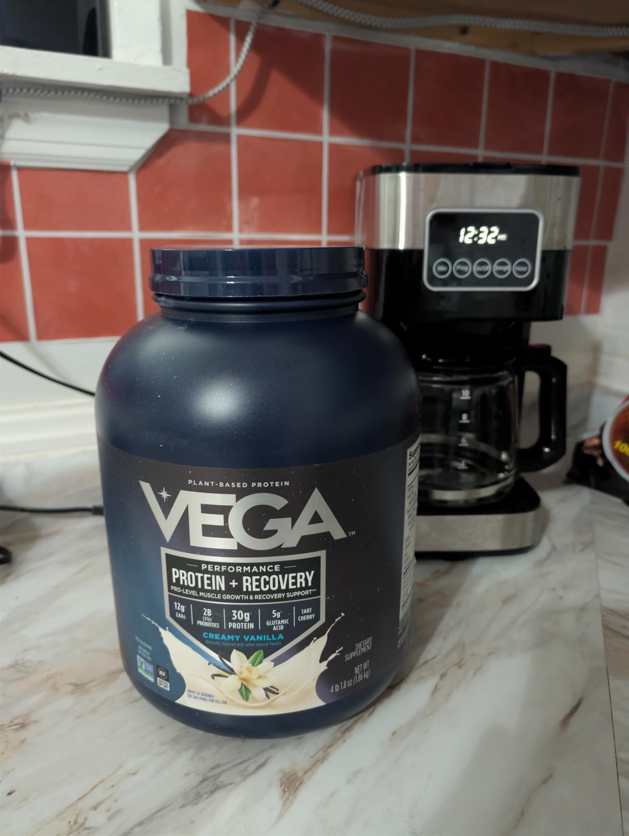 Vega Protein + Recovery, Vanilla – 30g Vegan Protein, Dairy & Gluten Free, Probiotics, NSF Certified, 28.8 oz (20 Servings) customer photo 1