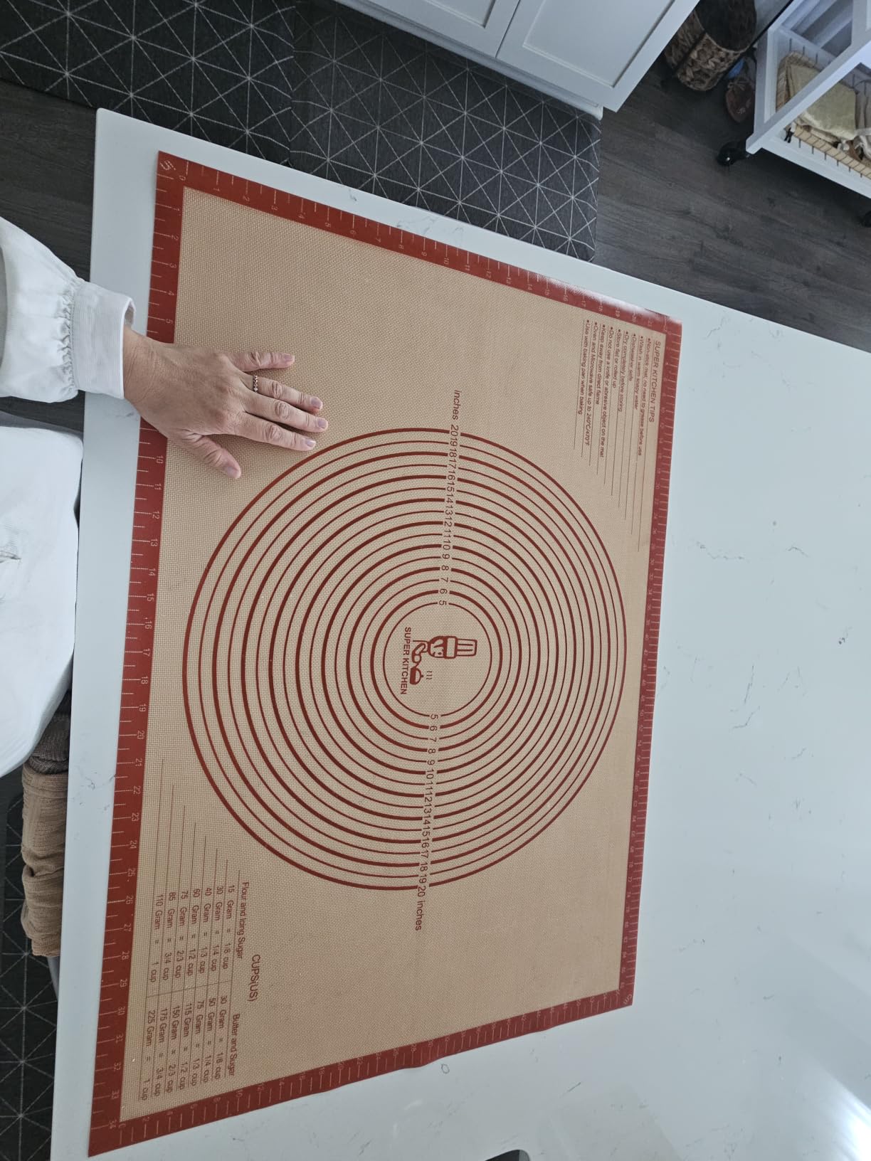 Non-slip Silicone Pastry Mat Extra Large Measurements 28''x 20'' Baking Mat customer photo 1