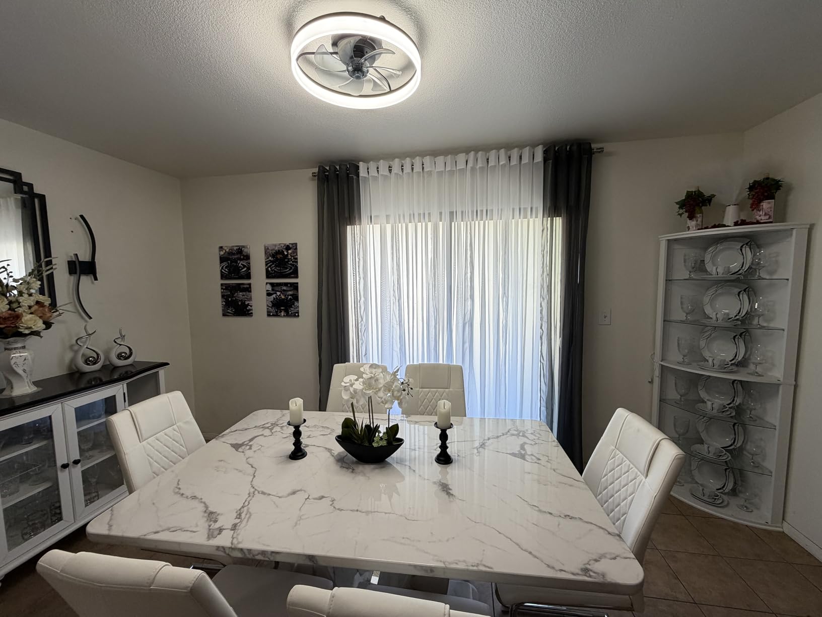 NICETOWN White Sheer Curtains 84 inches Long - Home Decoration Grommet Airy & Lightweight Elegant Window Treatments with Light Filtering for Bedroom/Living Room (2 Panels, W54 x L84) customer photo 1