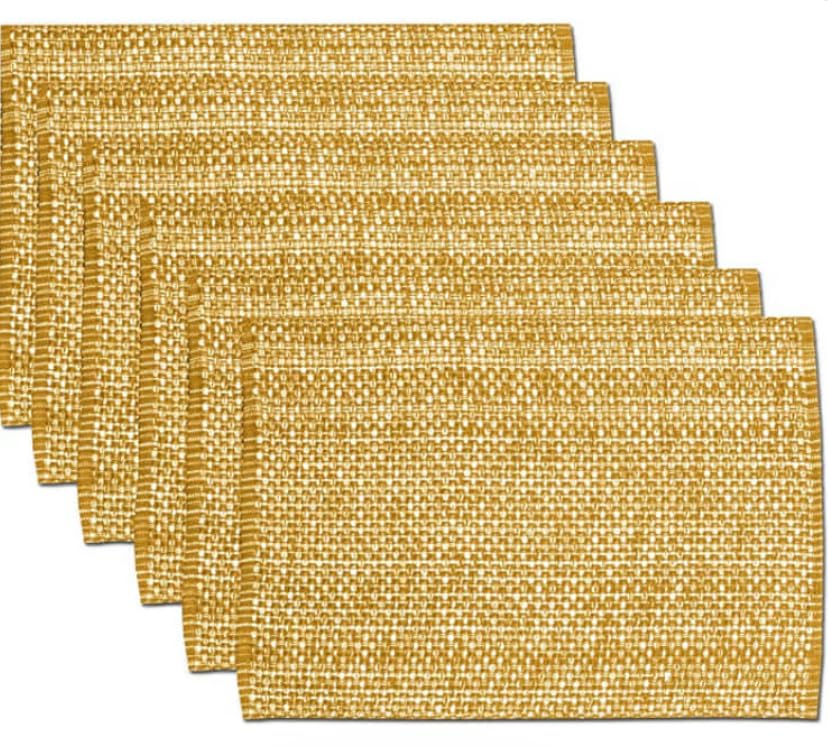 Sweet Home Collection 100% Cotton Placemats for Dining Room Rectangle Two Tone Woven Fabric 13