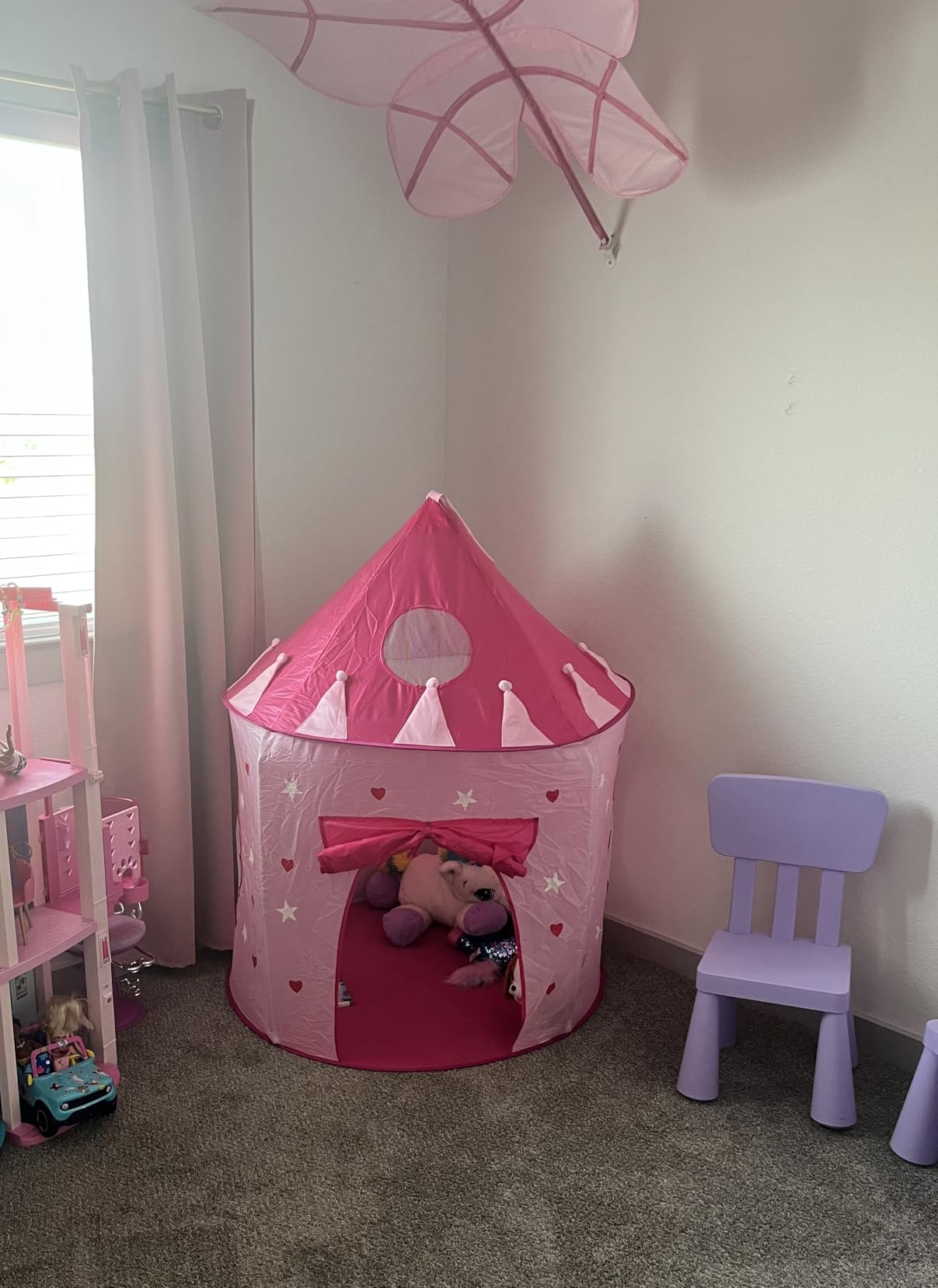 Playz 5pc Princess Castle Play Tent for Kids Glow in Dark Pink Princess Pit customer photo 1