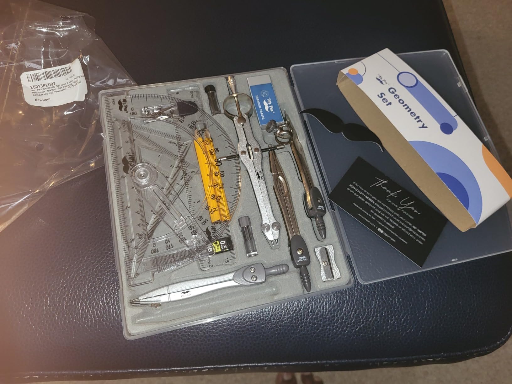 Mr. Pen- Geometry Set, 15 Piece Set with 6 Inch Swing Arm Protractor customer photo 2