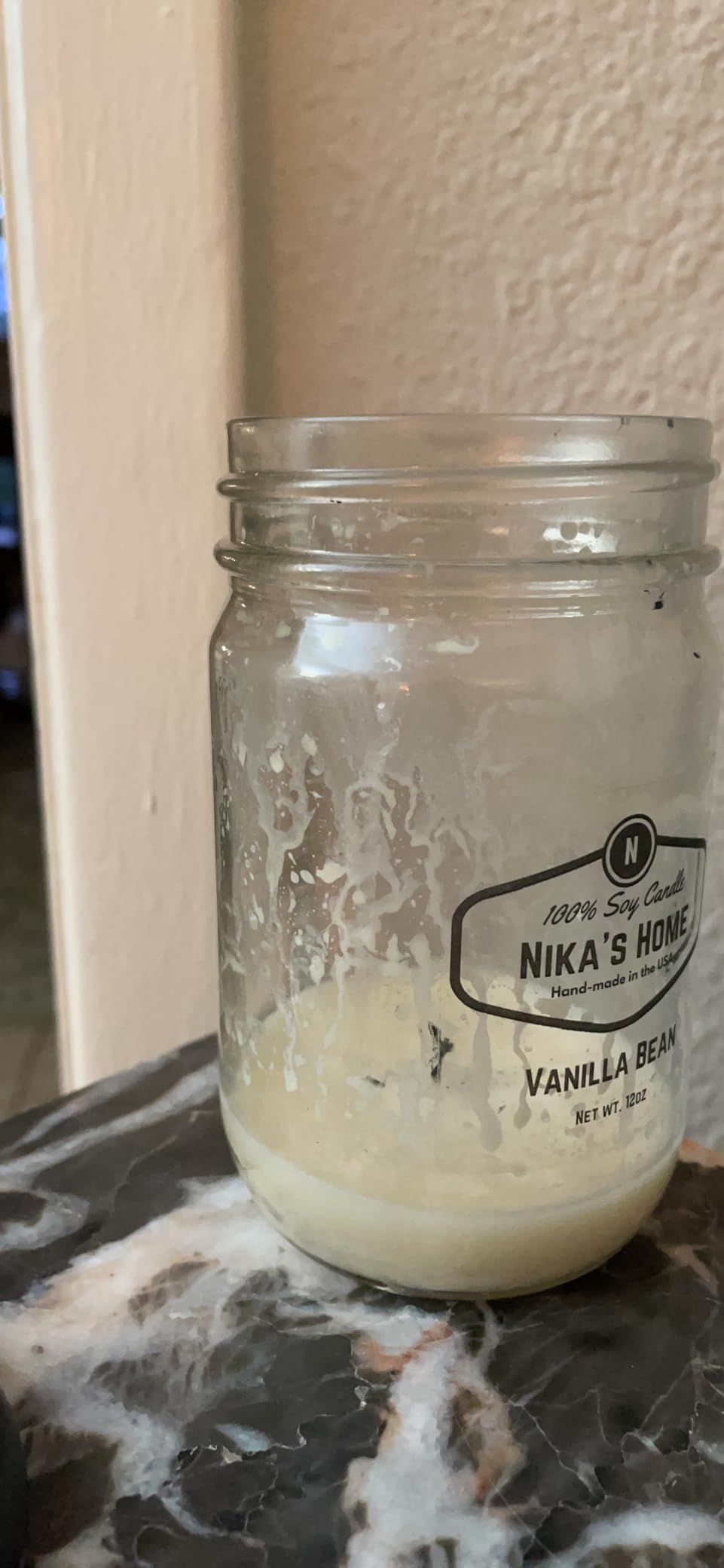 Nika's Home Vanilla Bean Soy Candle - 12oz Mason Jar - Non-Toxic - Hand Poured in The USA, Long Burning 50-60 Hours Highly Scented All Natural, Clean Burning customer photo 2