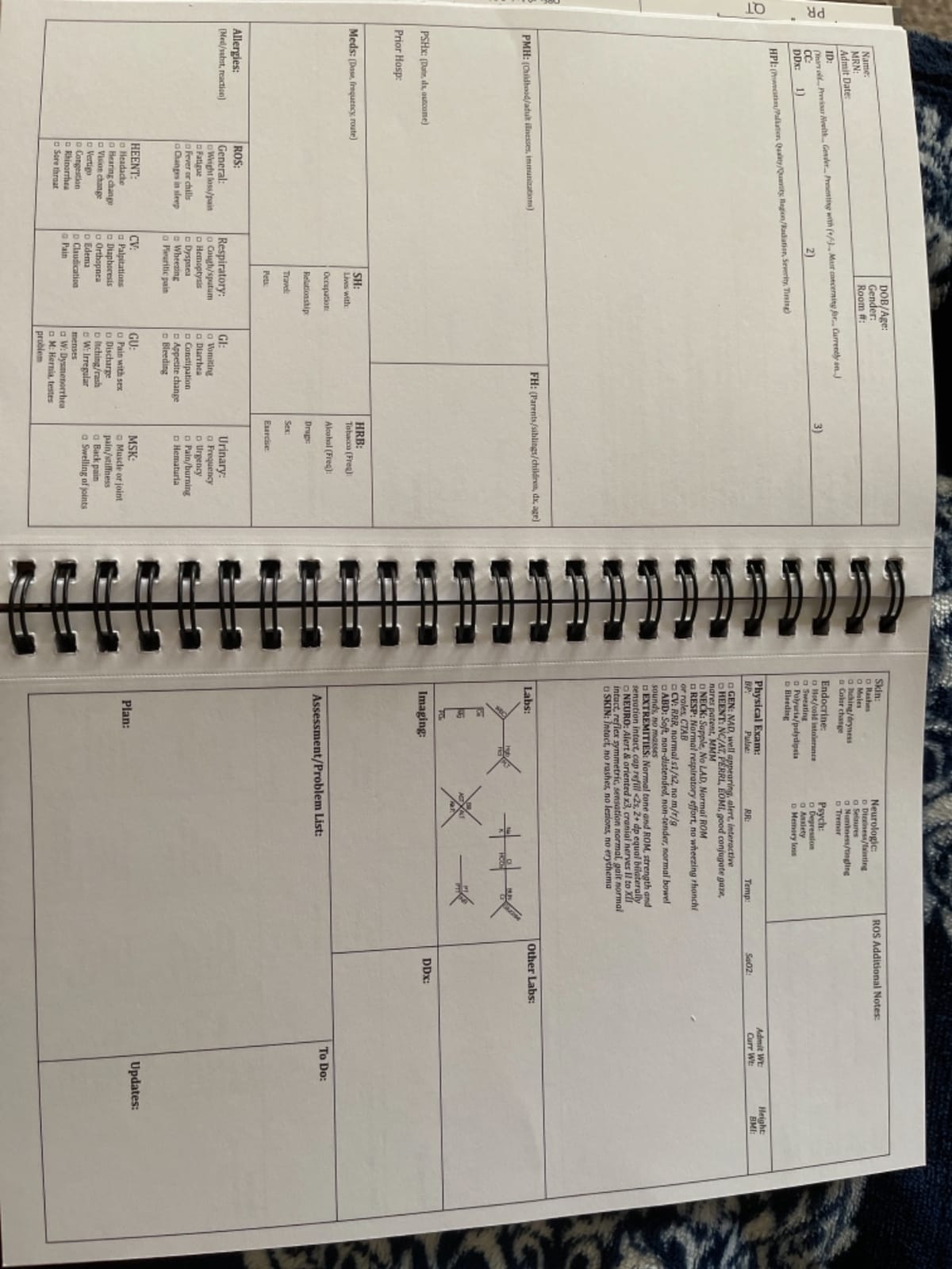 H&P notebook - Medical History and Physical notebook, 100 medical templates with perforations customer photo 1
