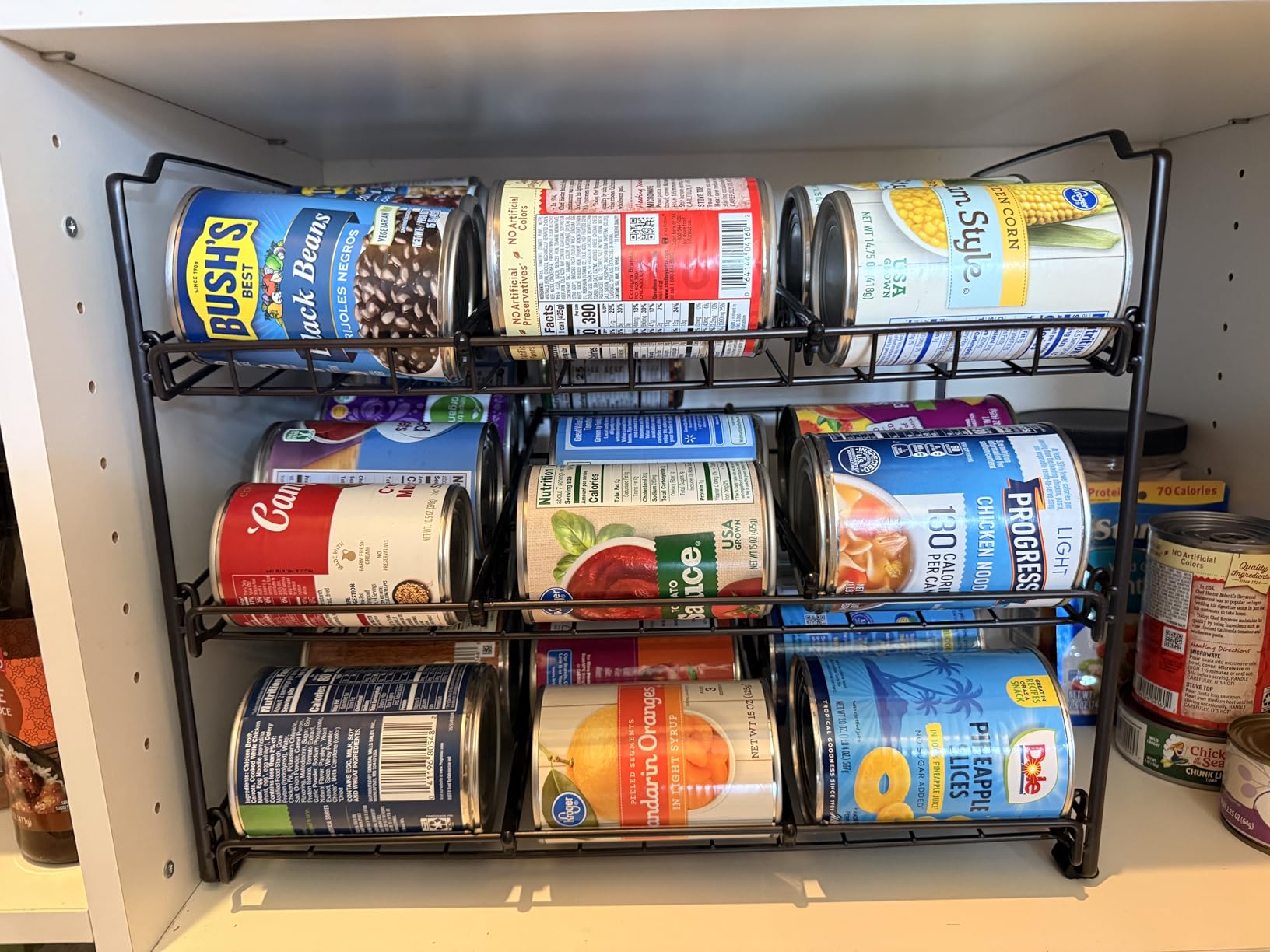 Simple Houseware 3-Tier Stackable Can Organizer Rack Hold 36 Cans, Chrome customer photo 1