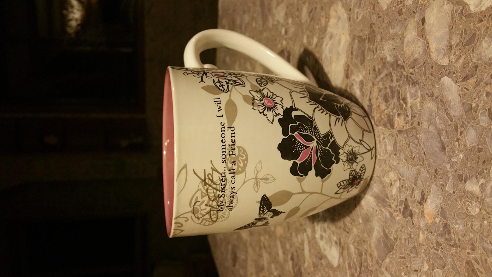 Pavilion Gift Company Mark My Words Sister In Law Floral Butterfly Coffee Tea Mug, Large, Purple,591 milliliters customer photo 1