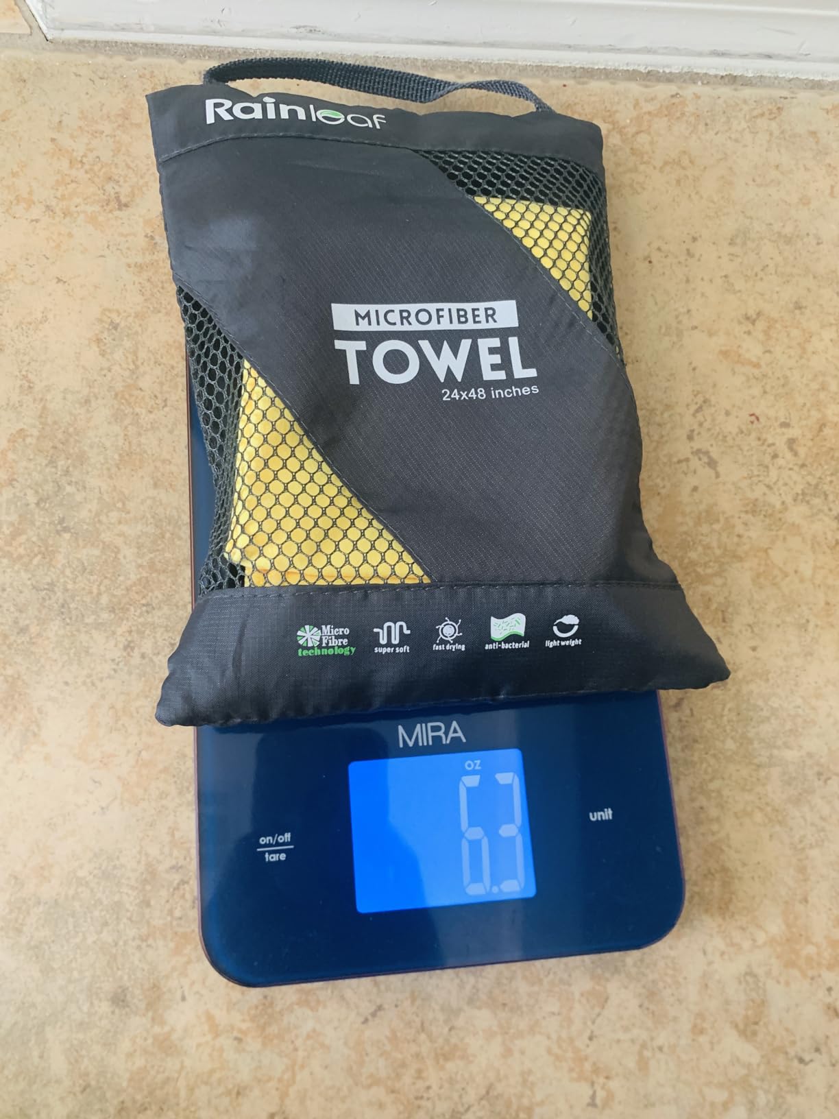 Rainleaf Microfiber Towel Quick Dry Camping & Travel & Gym Towel. Compact customer photo 1