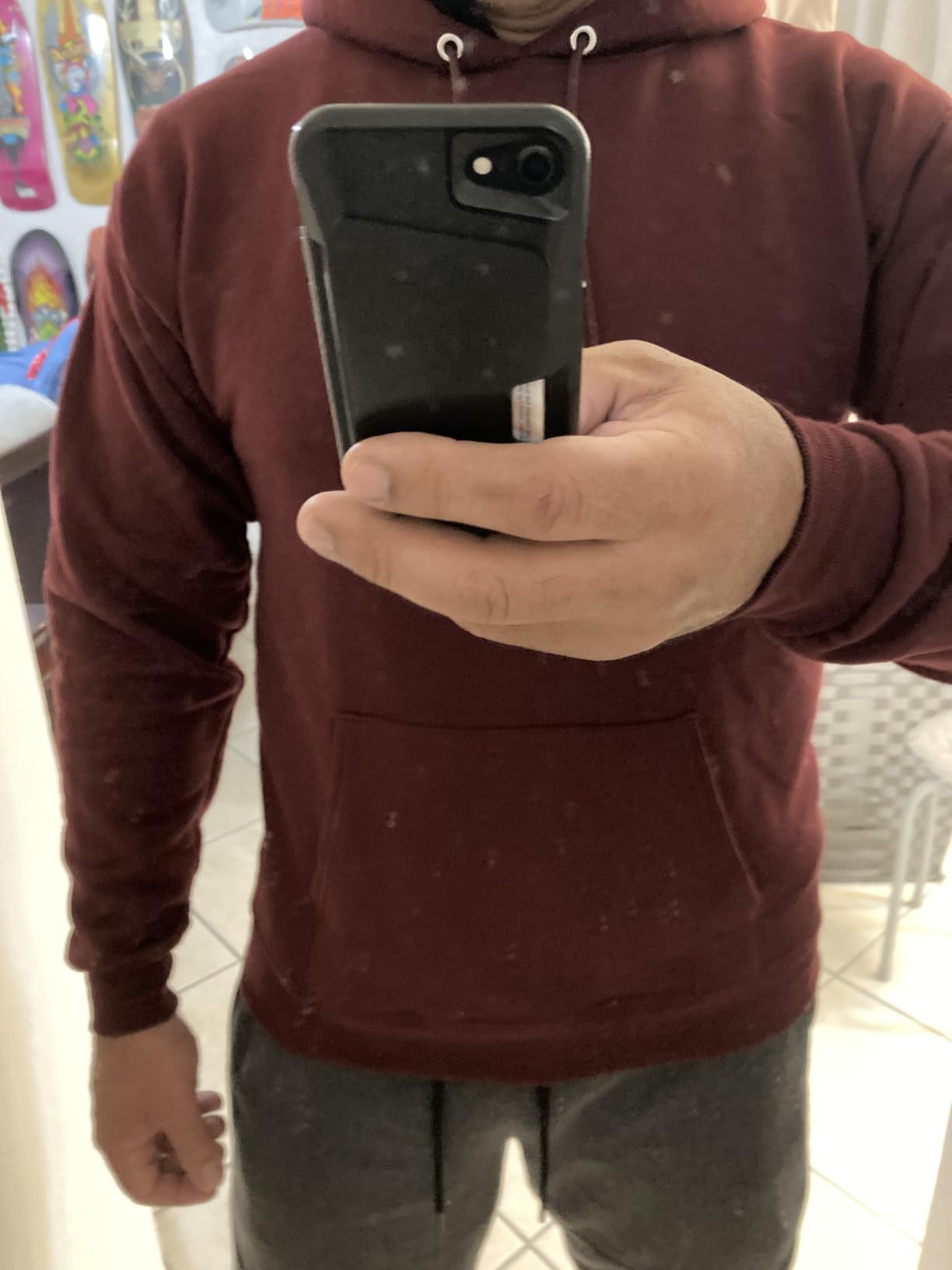 Hanes Men's Hoodie - EcoSmart Fleece Hooded Sweatshirt for Men & Women - Midweight Fleece - Big & Tall Available customer photo 1