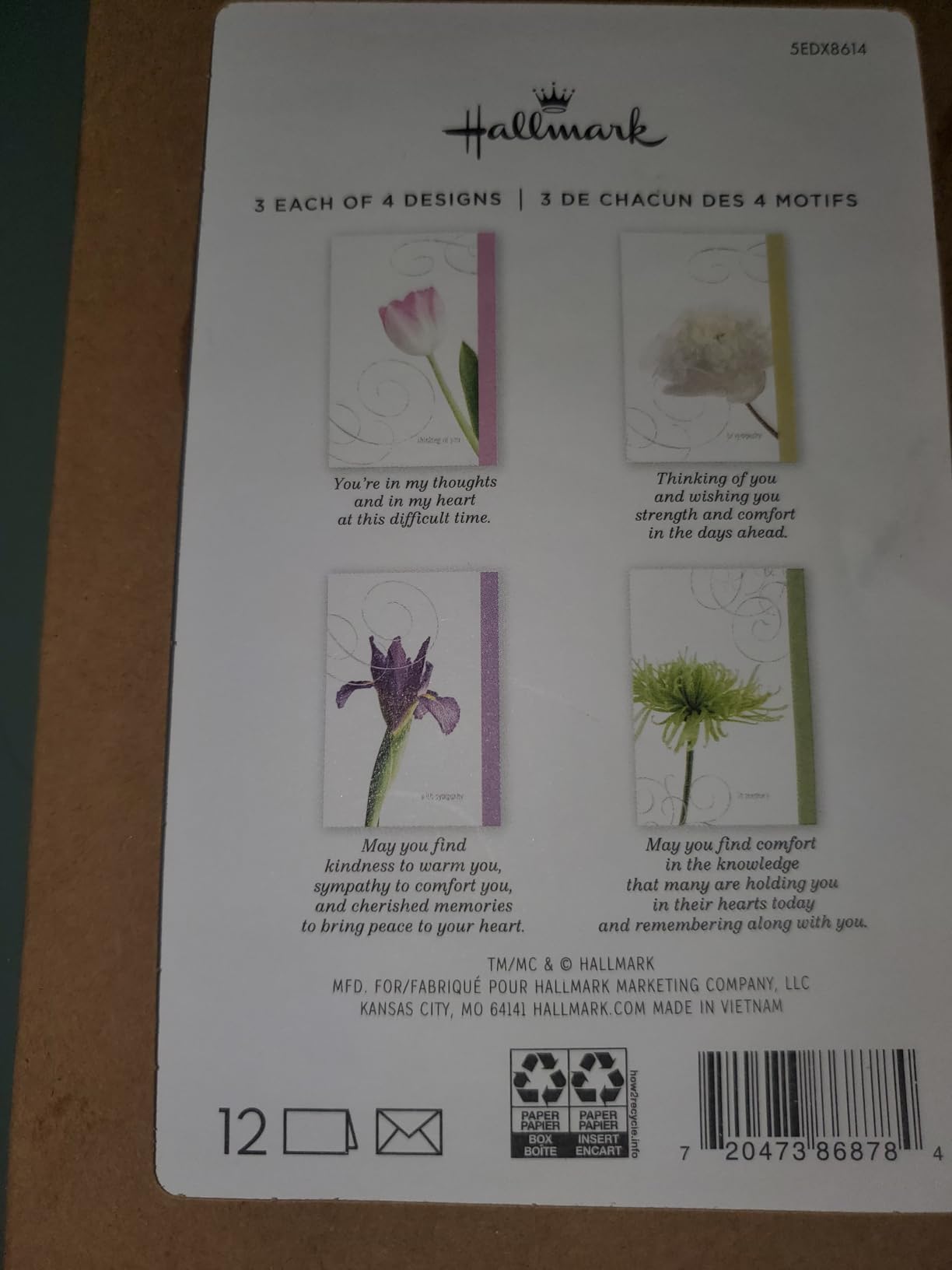 Hallmark Assorted Sympathy Cards (Flowers, 12 Cards and Envelopes) customer photo 2
