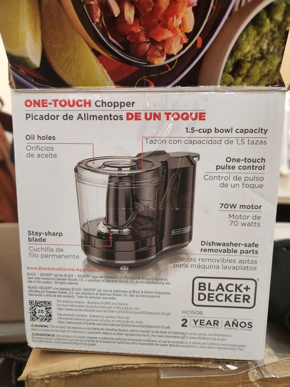 BLACK+DECKER 1.5-Cup Electric Food Chopper, One Touch Pulse, 150W Motor, Stay-Sharp Blade, Dishwasher Safe customer photo 2