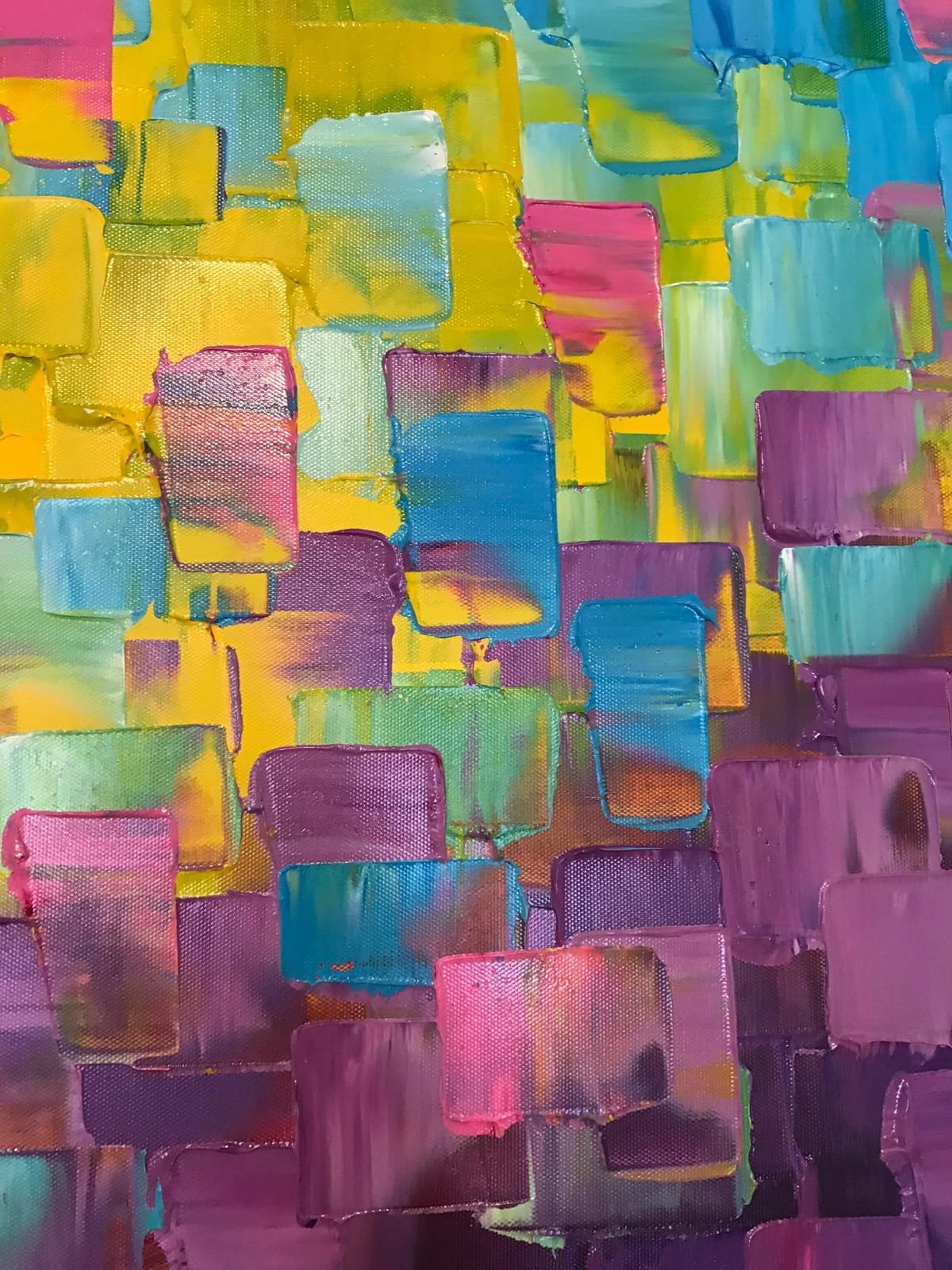 Seekland Art Hand Painted Texture Oil Painting on Canvas Abstract Wall Art Deco Contemporary Artwork Framed Ready to Hang 40x20 inch customer photo 2