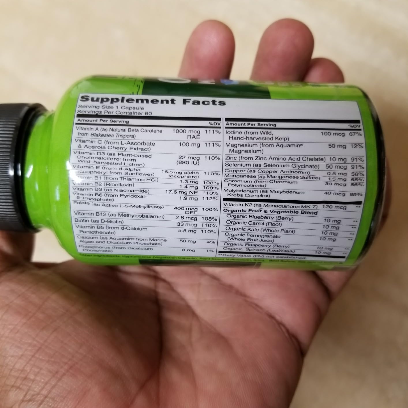NATURELO Multivitamin for Men - One Daily, 120 Vegetarian Capsules customer photo 2