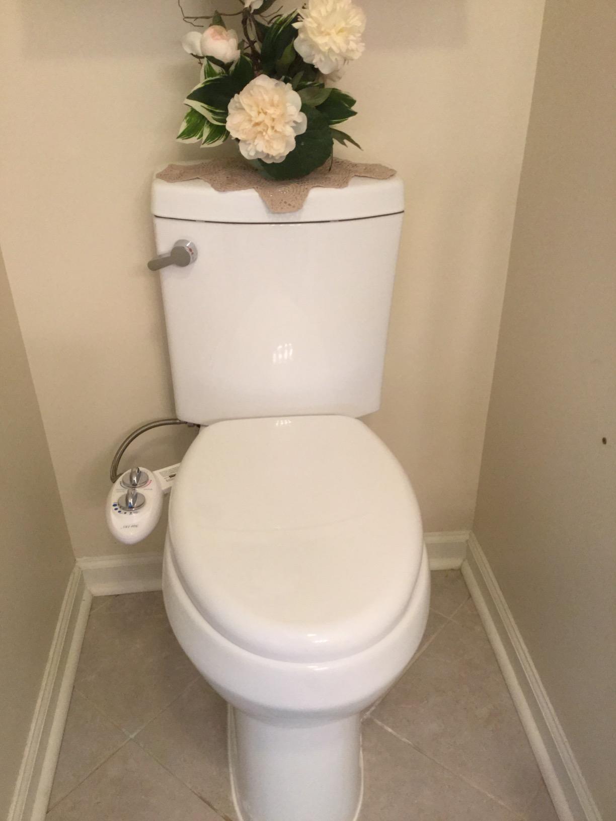 20 inch Extra Tall Toilet. Convenient Height bowl taller than ADA Comfort Height. Dual flush, Metal handle, Slow-close seat customer photo 1