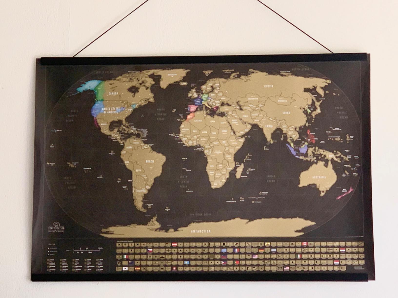 Travelization XL Scratch Off World Map with 196 Country Flags 36