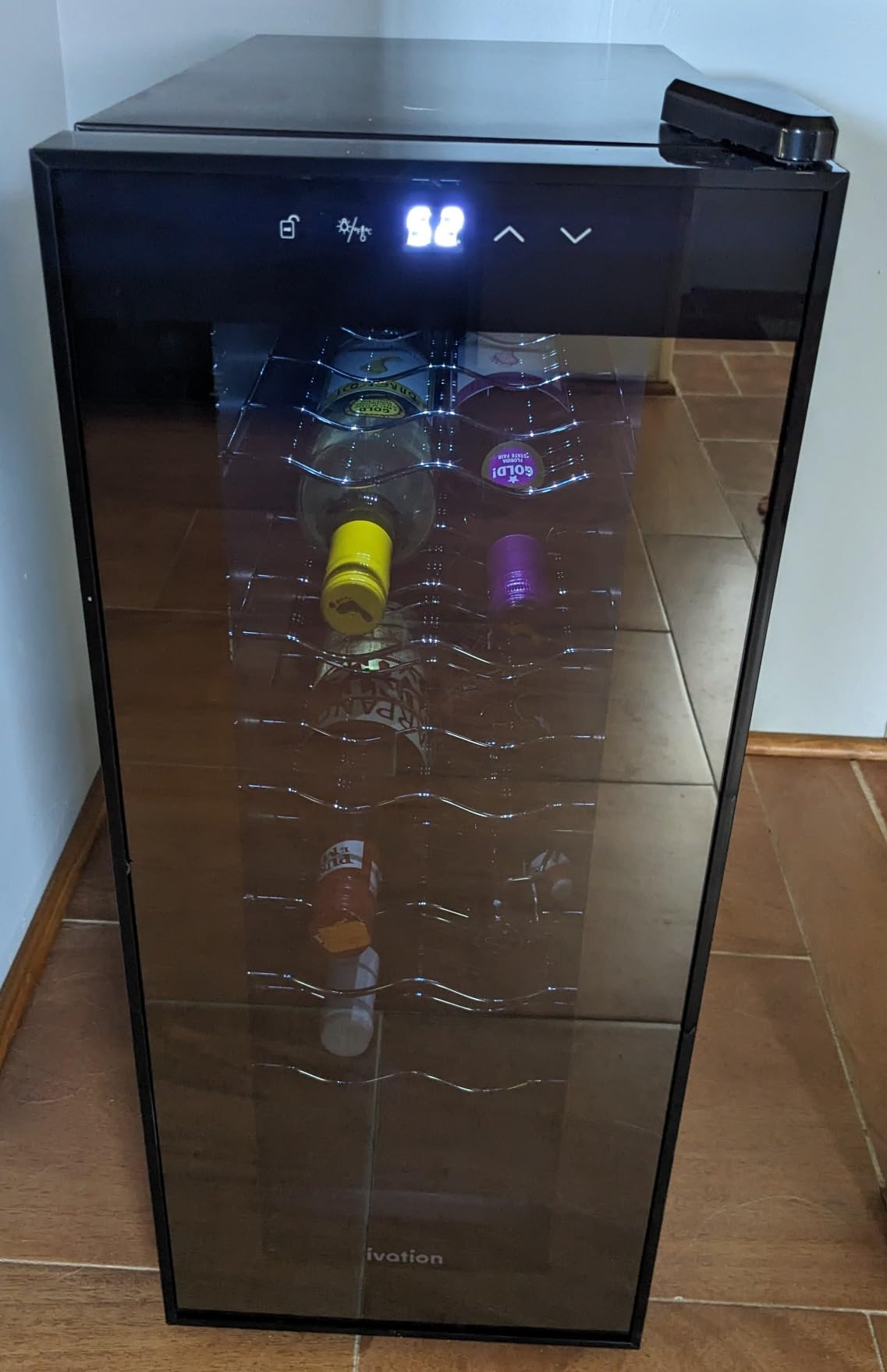 Ivation 12 Bottle Red And White Wine Thermoelectric Wine Cooler/Chiller Counter Top Wine Cellar with Digital Temperature Display, Freestanding Refrigerator Smoked Glass Door Quiet Operation Fridge customer photo 2