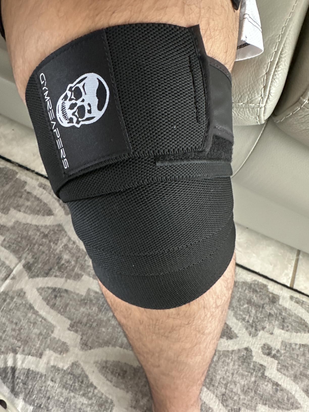 Gymreapers Knee Wraps for Squats and Powerlifting 72 Inch Compression Wraps with Strap for Men & Women Weightlifting Support customer photo 1