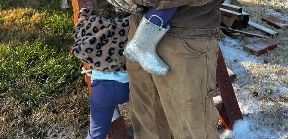 Western Chief Girl's Glitter Waterproof Rain Boot with Easy Pull on Handles, Perfect Lightweight Rain Boots for Kids customer photo 2