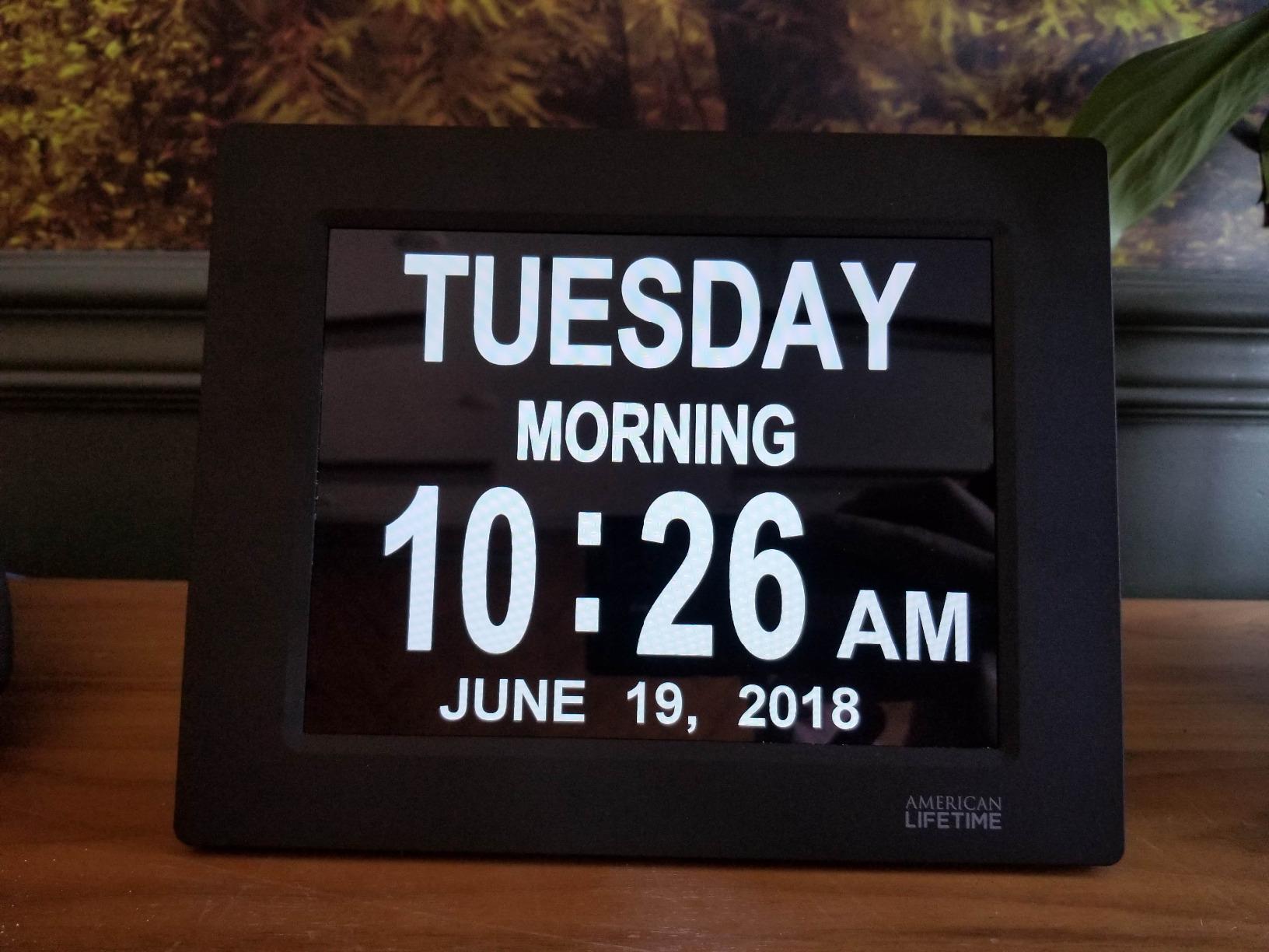 American Lifetime Large Digital Clock for Seniors, Black, 8 inch, with Day & Date, Customizable Alarms, Auto-Dimming, Multi-Language Support, Battery Backup, Easy Setup, and Gift Option customer photo 2
