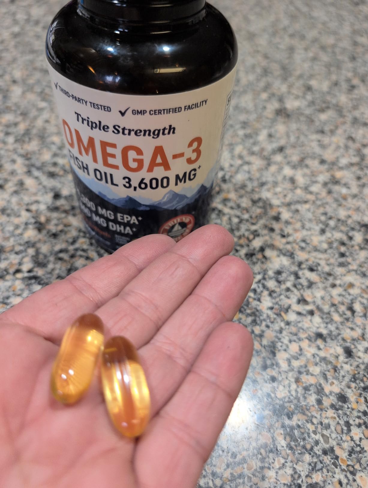 Triple Strength Omega 3 Fish Oil 3600 mg, EPA & DHA, Over 2100mg Omega-3 customer photo 2