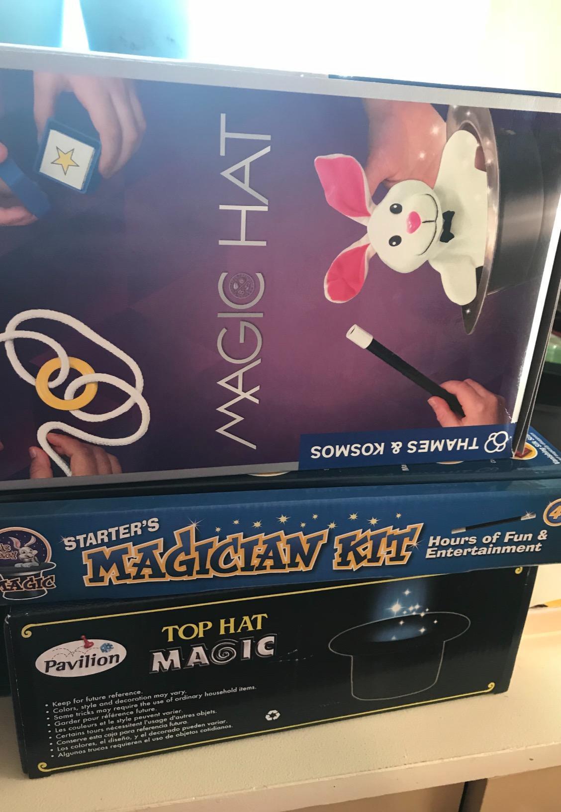 Thames & Kosmos Magic Hat | 35 Tricks Magic Set for Kids | 44 Props Including Sturdy Hat & Rabbit Puppet | Coin Box, Dice Tube, Rings, Rope, Cards & More | Ages 6+ customer photo 2