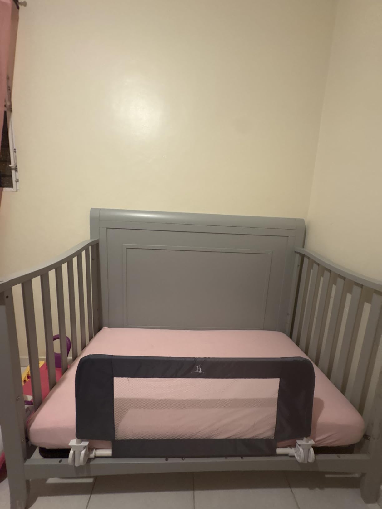 Hiccapop Convertible Crib Bed Rail for Toddlers, Crib Rail Guard, White customer photo 1