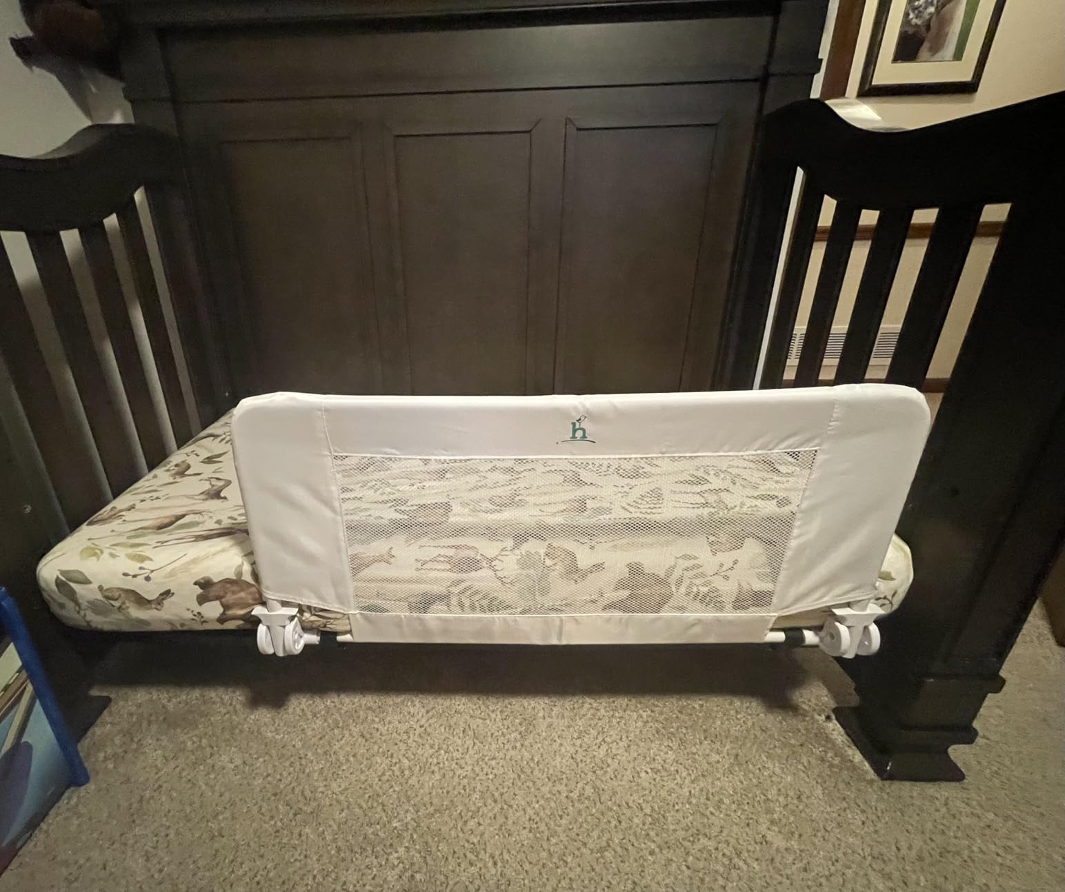 Hiccapop Convertible Crib Bed Rail for Toddlers, Crib Rail Guard, White customer photo 2