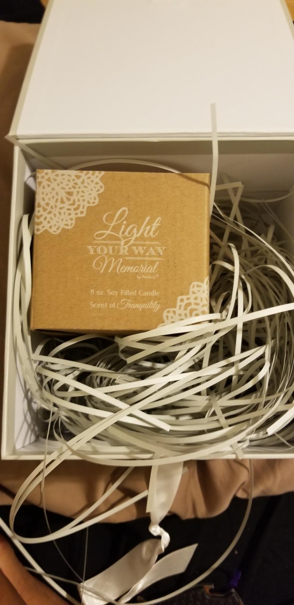 Pavilion Gift Company - 'In Memory, Light Remains' 19176 - White Ceramic Candle with Soy Wax in a Delicate Jasmine Scent, Thoughtful Sympathy, Remembrance, and Condolence Gift - 8 Ounces customer photo 1