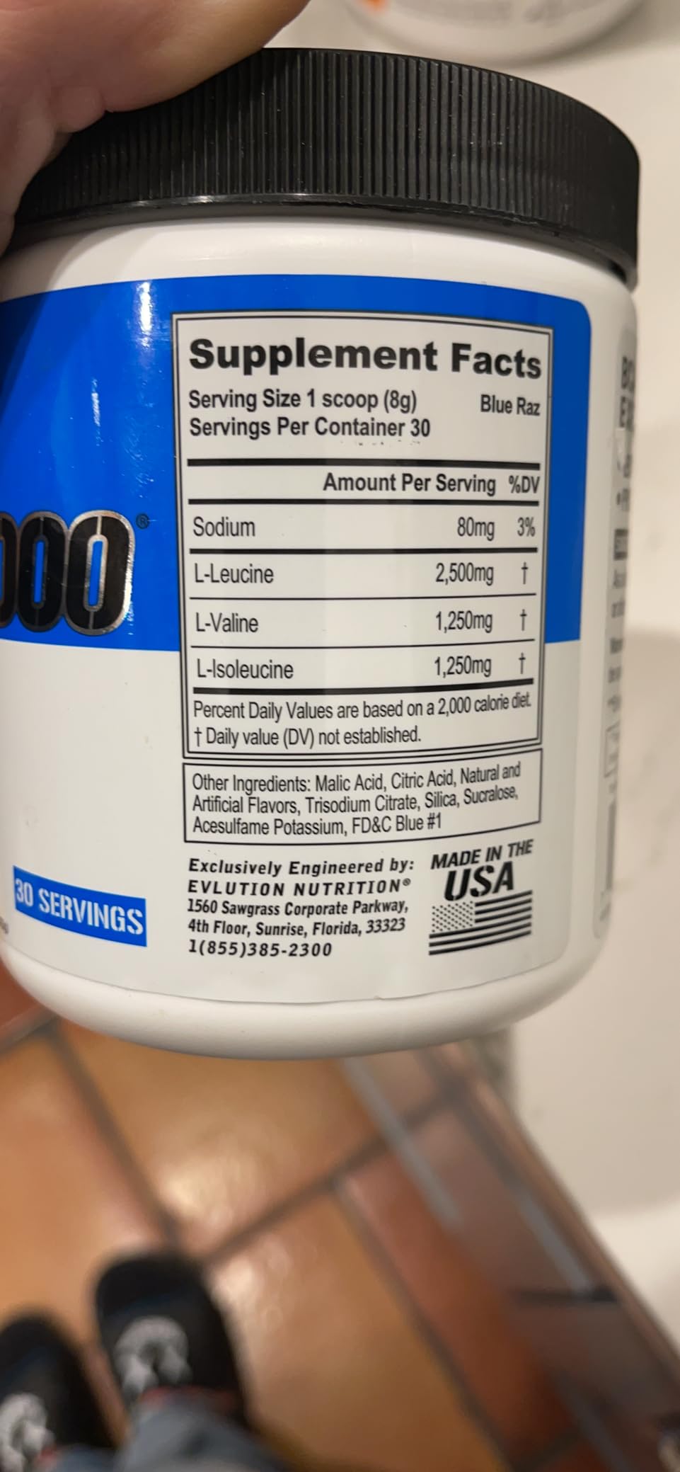 Evlution EVL BCAA5000 - Stim Free Amino Acids Powder - Blue Raz (Dye Free) customer photo 1