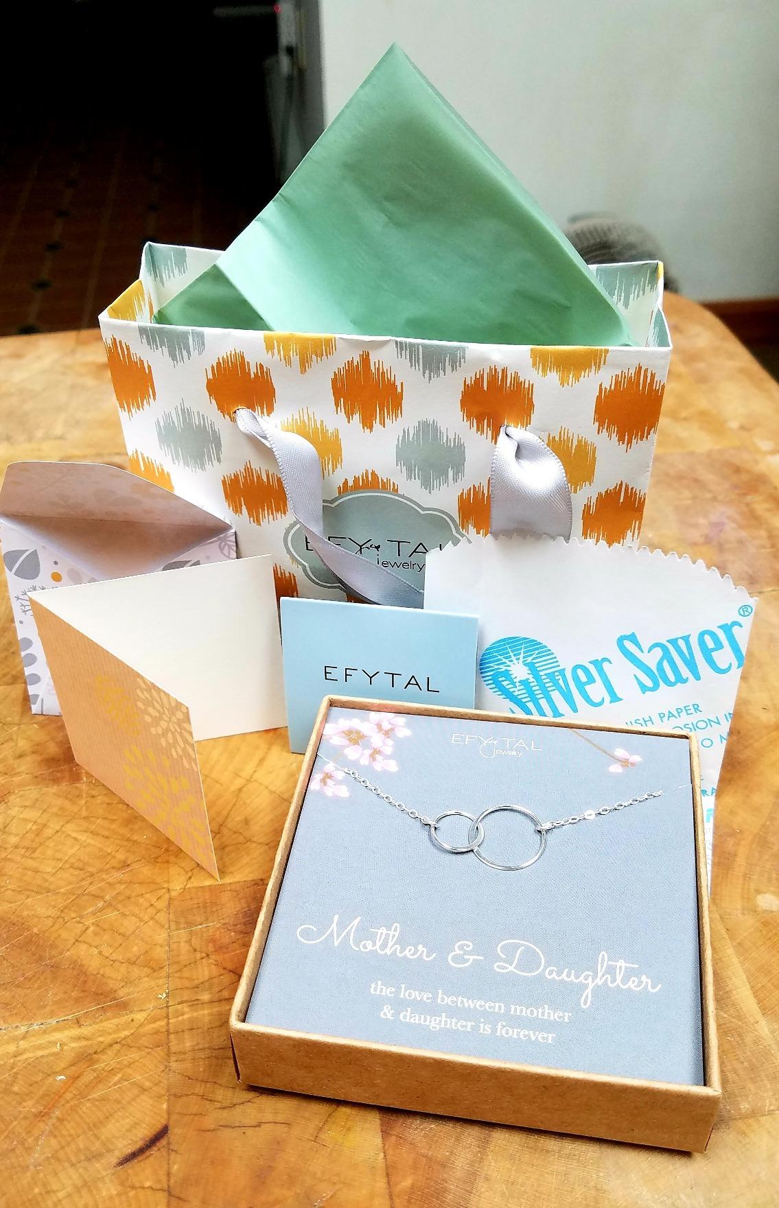 EFYTAL Mothers Day Gifts for Daughter, Sterling Silver 2 Circle Mother Daughter Necklace, Daughter Gift from Mom, First Mothers Day Necklace customer photo 1