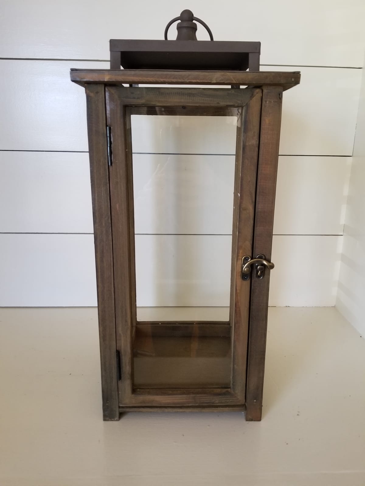 Stonebriar 18 Inch Rustic Wooden Candle Hurricane Lantern, For Table Top, Mantle, Wall Hanging, or Garden Display, Indoor & Outdoor Use, Extra Large customer photo 1