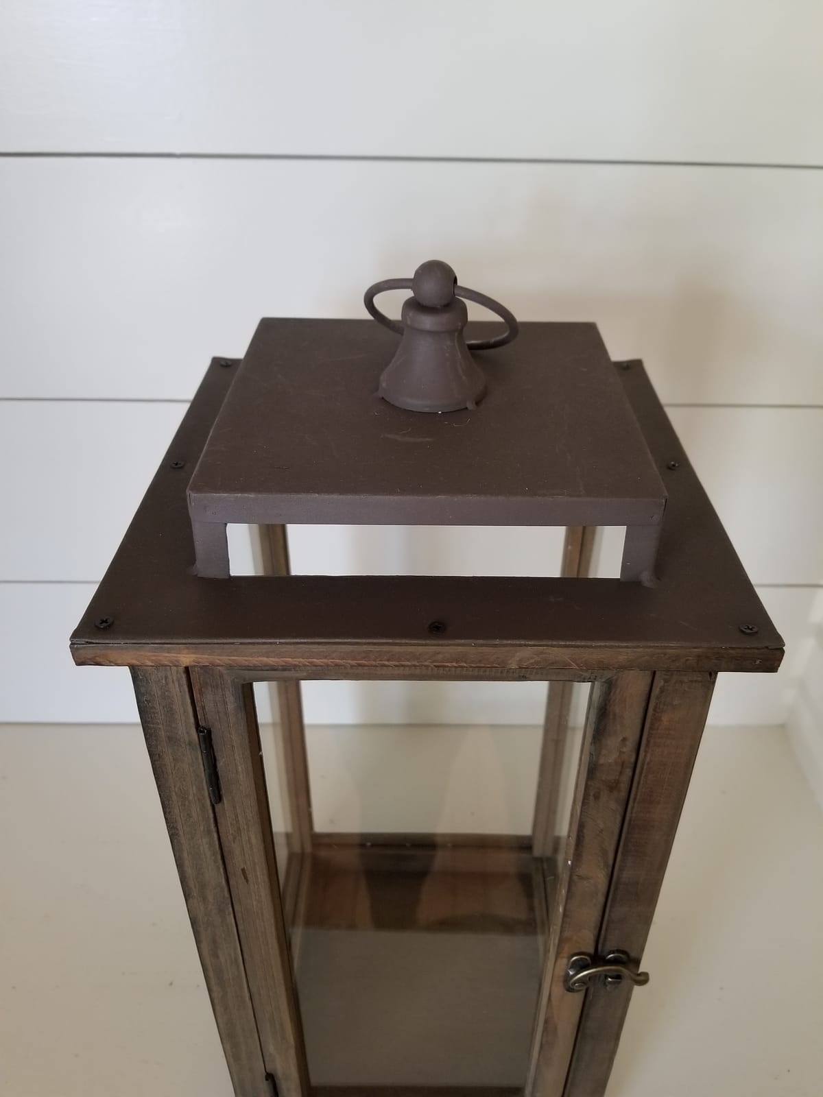 Stonebriar 18 Inch Rustic Wooden Candle Hurricane Lantern, For Table Top, Mantle, Wall Hanging, or Garden Display, Indoor & Outdoor Use, Extra Large customer photo 2