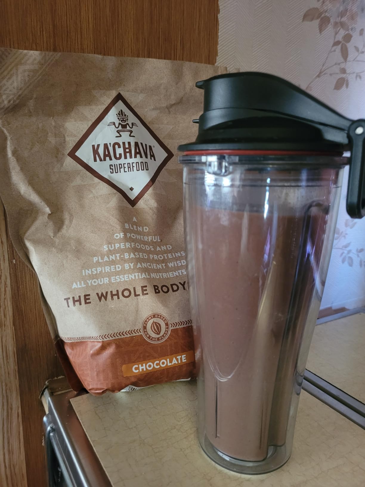 Ka’Chava Whole Body Meal Shake Chocolate 2 lb – Vegan Protein Powder with 85+ Superfoods & Greens – Plant-Based Meal Replacement with Probiotics & Digestive Enzymes – Gluten & Dairy Free (15 Servings) customer photo 1