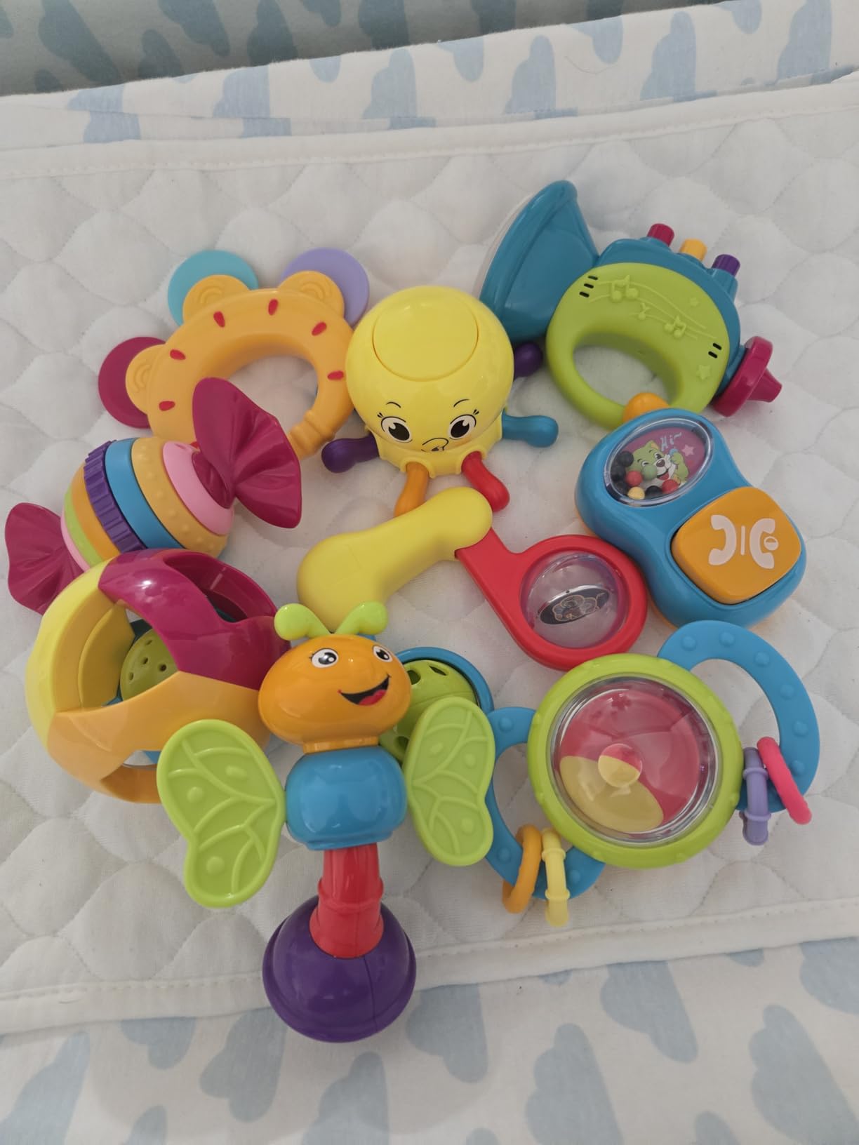 iPlay, iLearn 10PCS Baby Rattle Toys 3-6-12 Months, Infant Sensory Teething customer photo 2