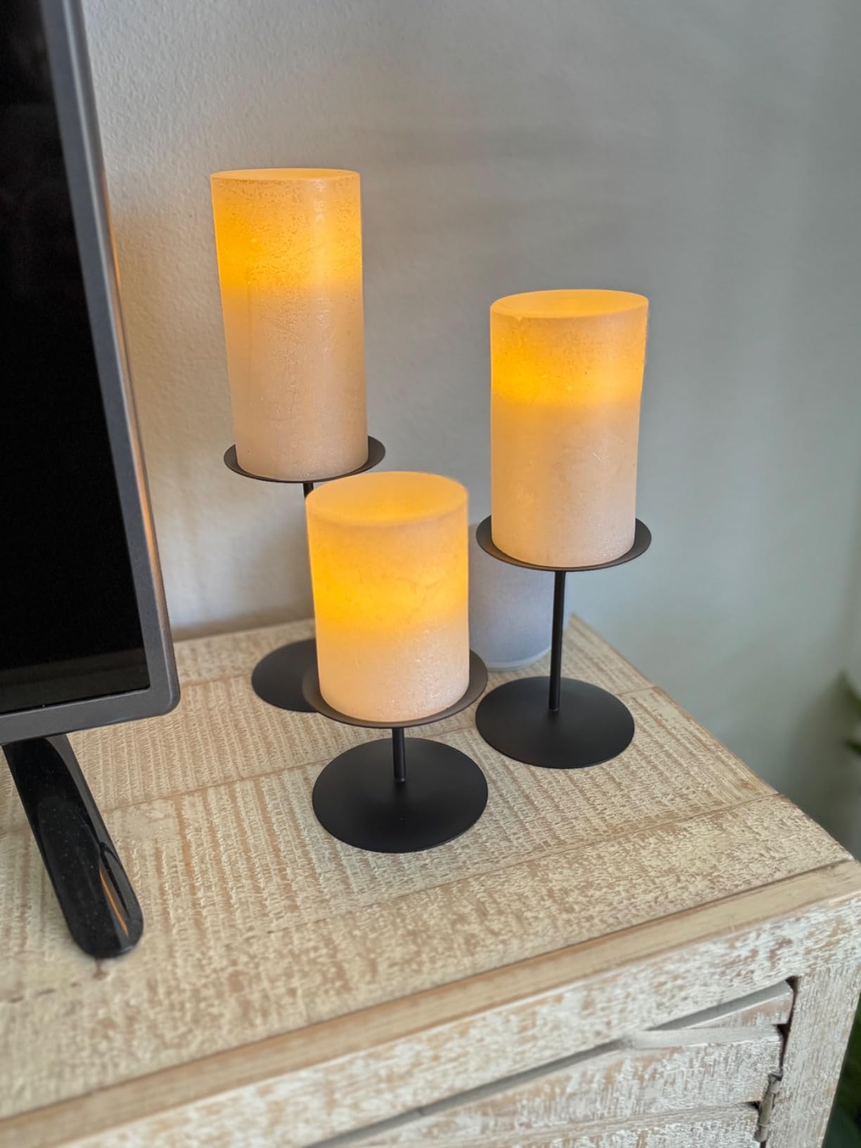 Smtyle Halloween Black Candle Holders for Pillar Candles Set of 5 customer photo 2
