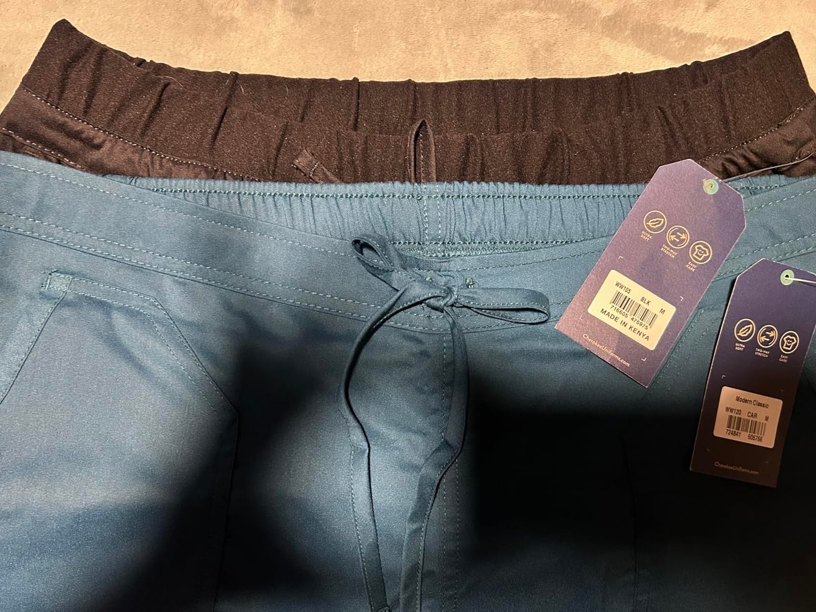 Cherokee Scrub Pants for Women Mid Rise Flare Yoga Scrubs Pant, 2-Way Stretch Drawstring Medical Bottoms, 5 Pockets-WW120 customer photo 1