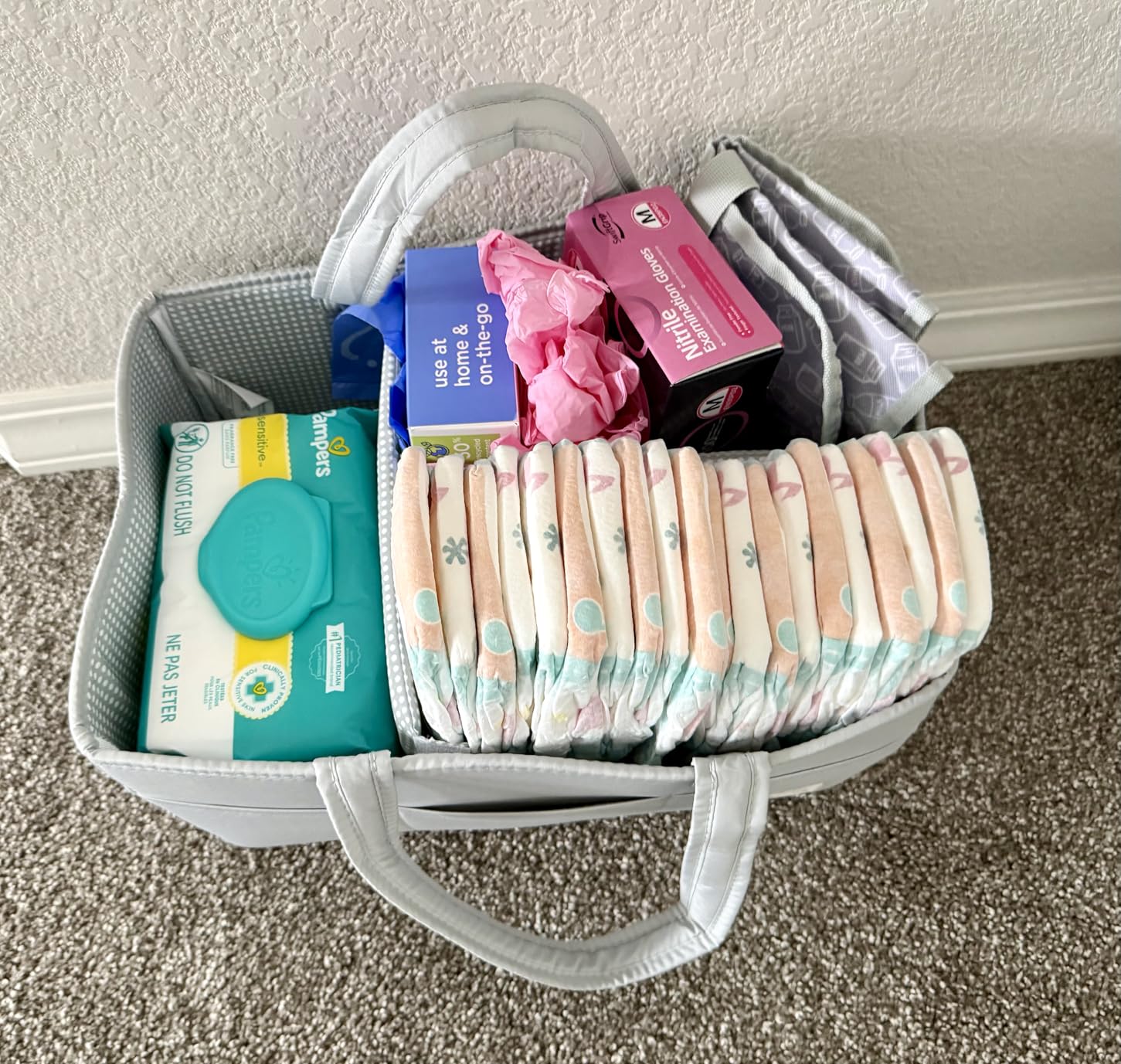 Lily Miles Baby Diaper Caddy Organizer - Large Tote Bag for Newborn essentials Boy or Girl - Baby Shower Basket - Nursery Must Haves - Registry Favorites - Newborn Caddie Car Organizer customer photo 2